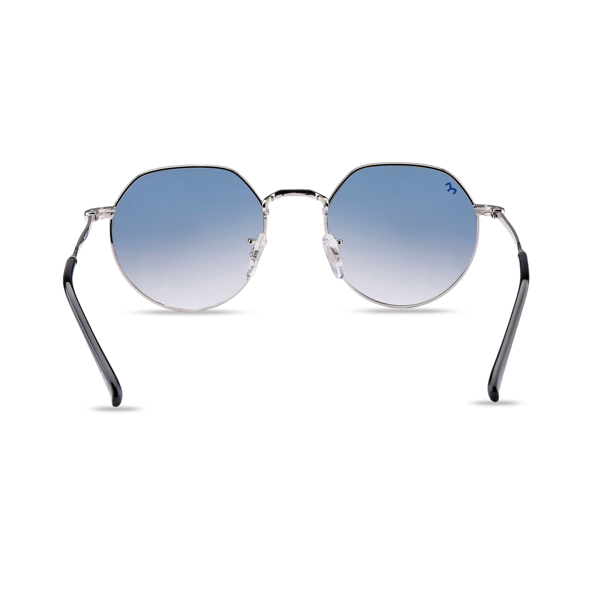 HexStar - Blue Metal Unisex Hexagon Sunglasses