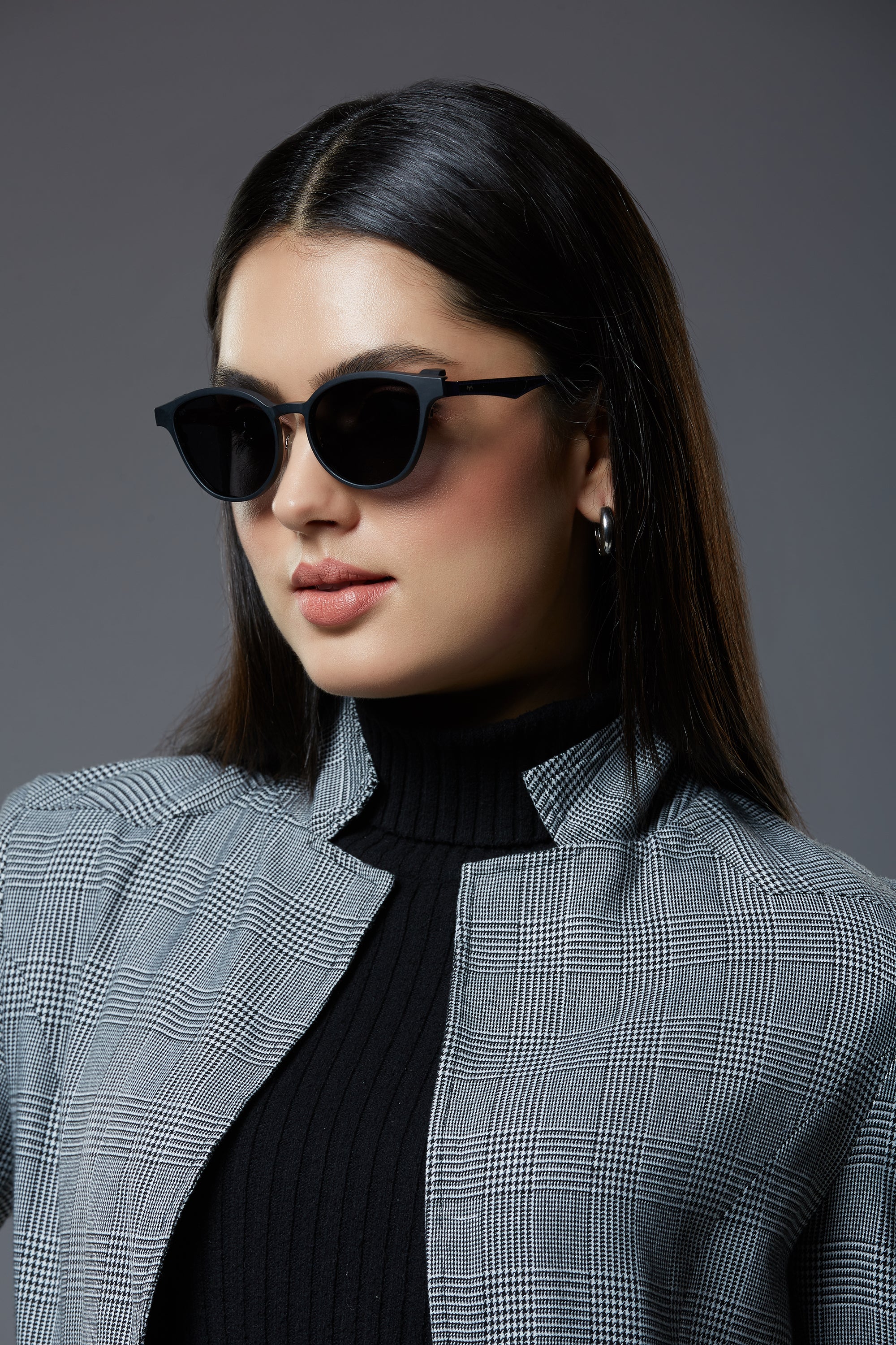 MeoLooks - Metal Black Cat Eye Clip-on Glasses