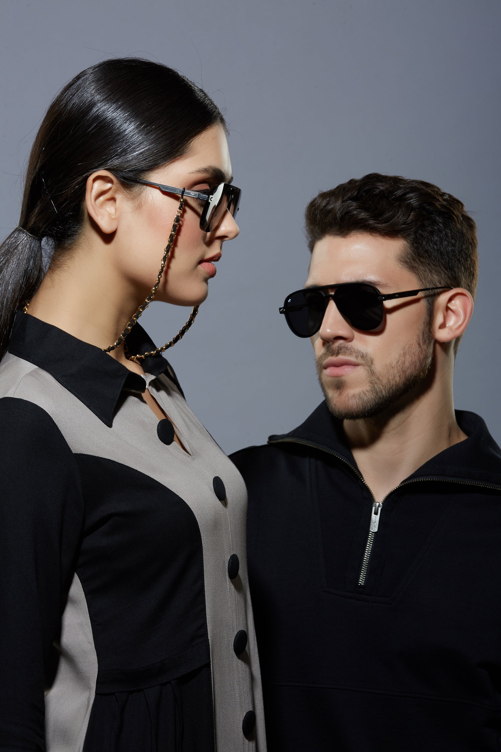 Altitude - TR Metal Black Aviator Clip-on Glasses for Men