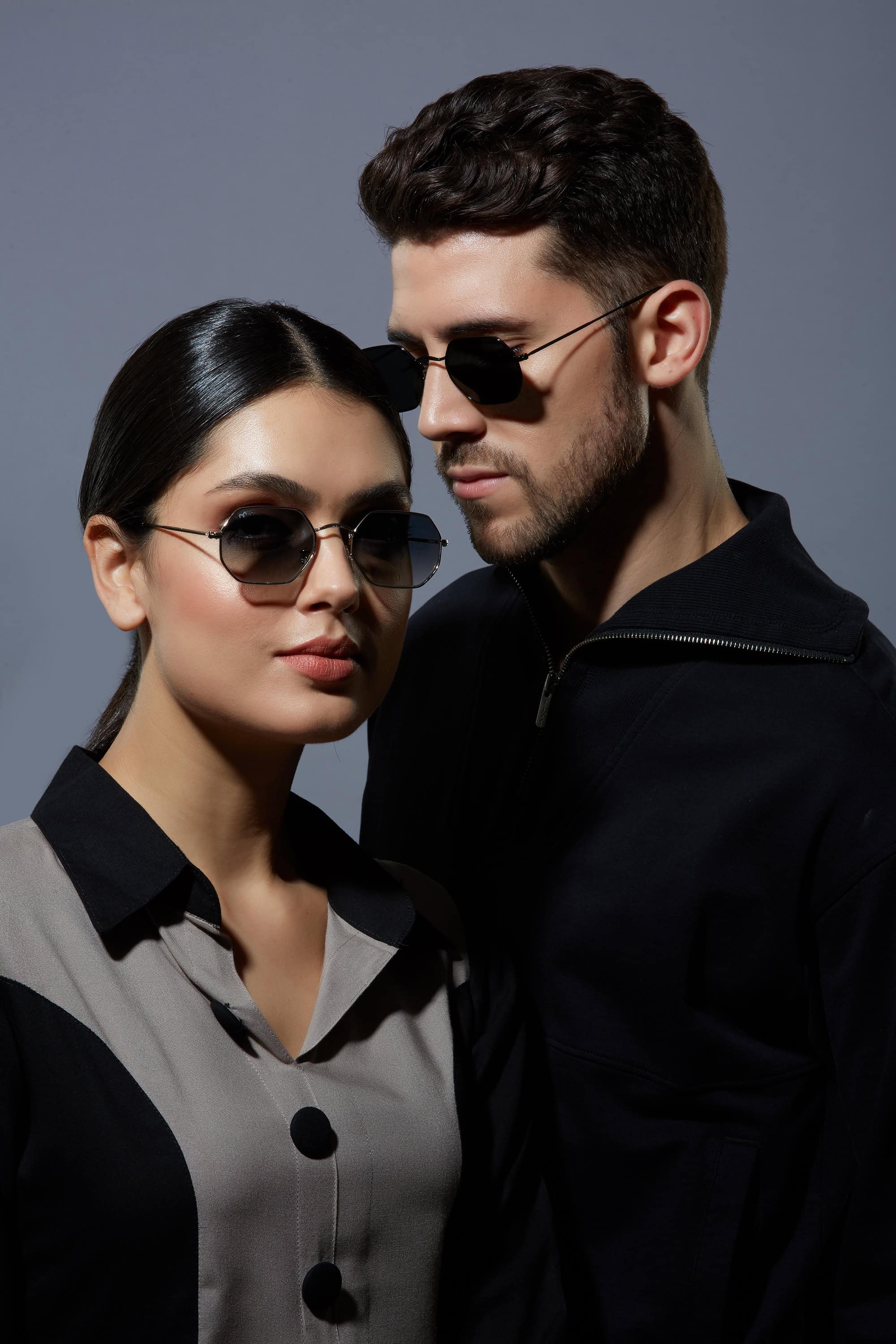 EdgeSix - Deep Green Metal Unisex Hexagon Sunglasses