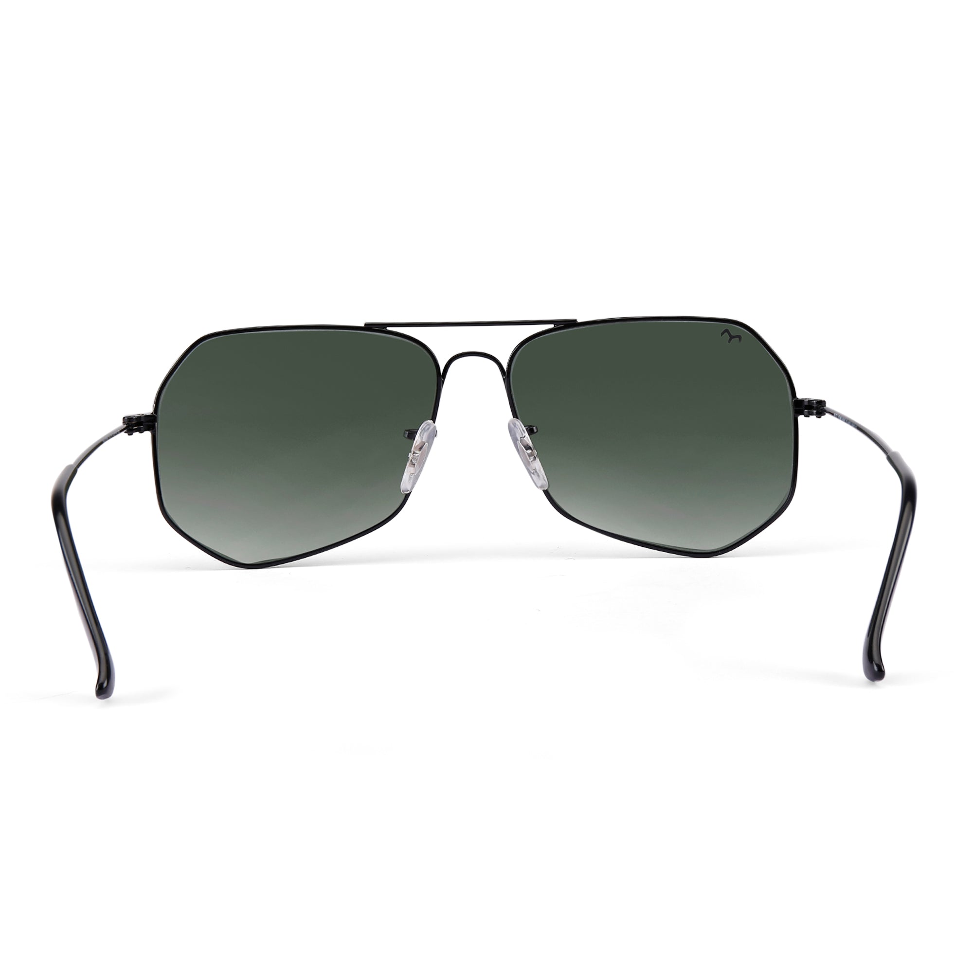 HexFusion - Deep Green Metal Unisex Hexagon Sunglasses