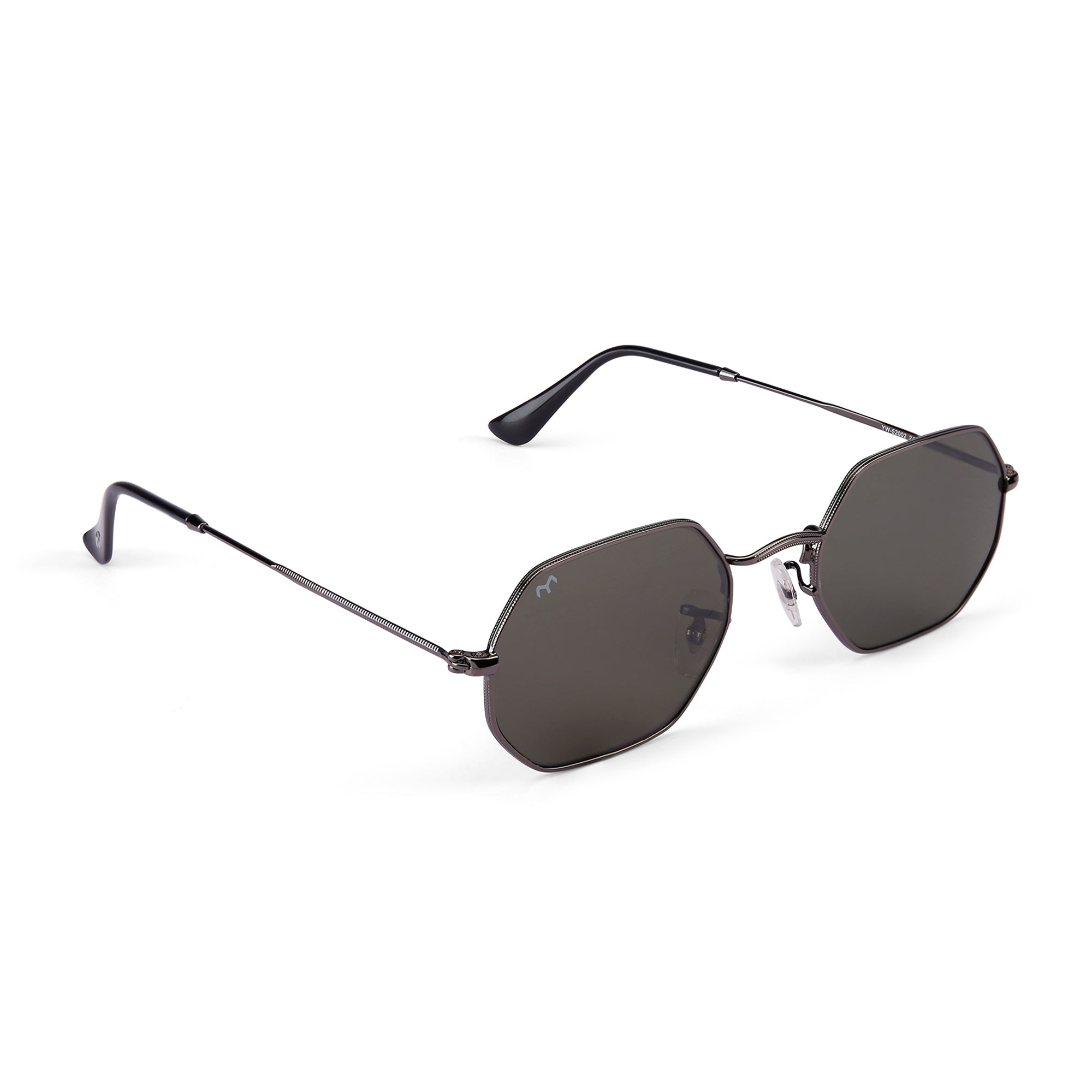 EdgeSix - Deep Green Metal Unisex Hexagon Sunglasses