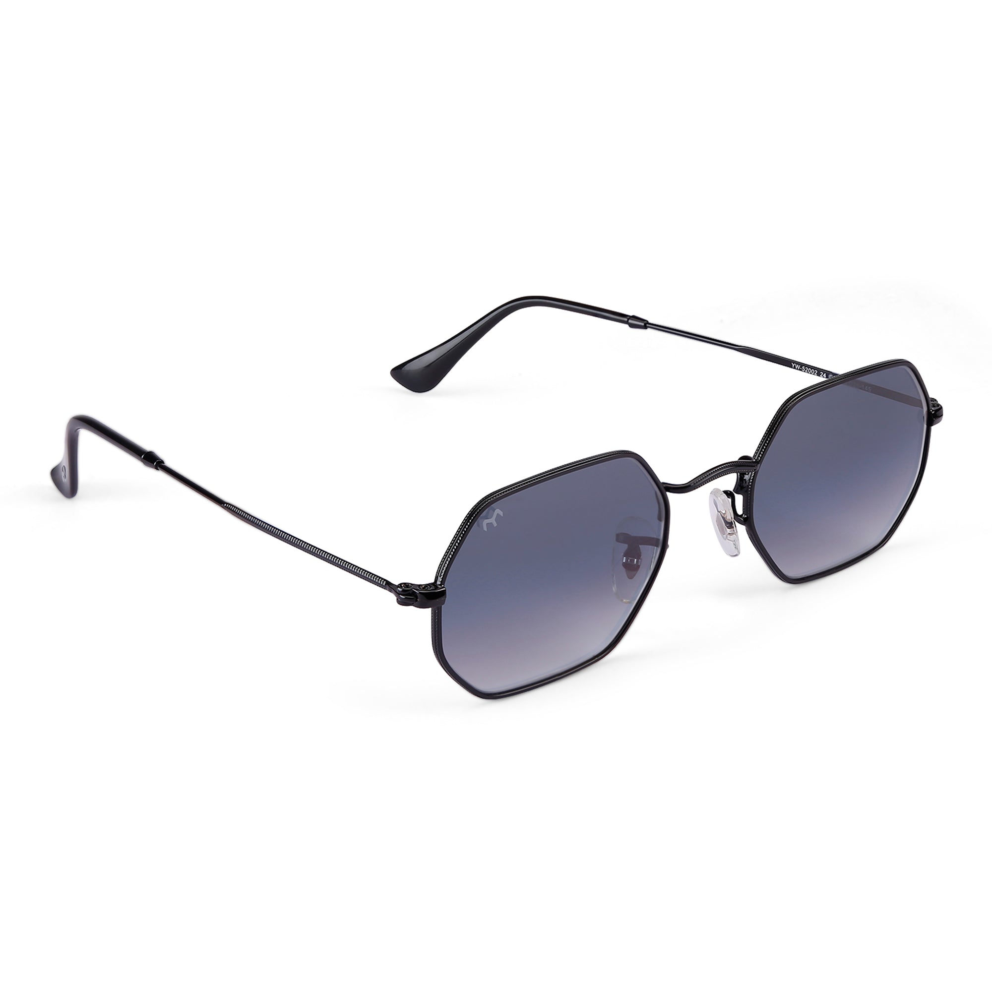 EdgeSix - Black Metal Unisex Hexagon Sunglasses