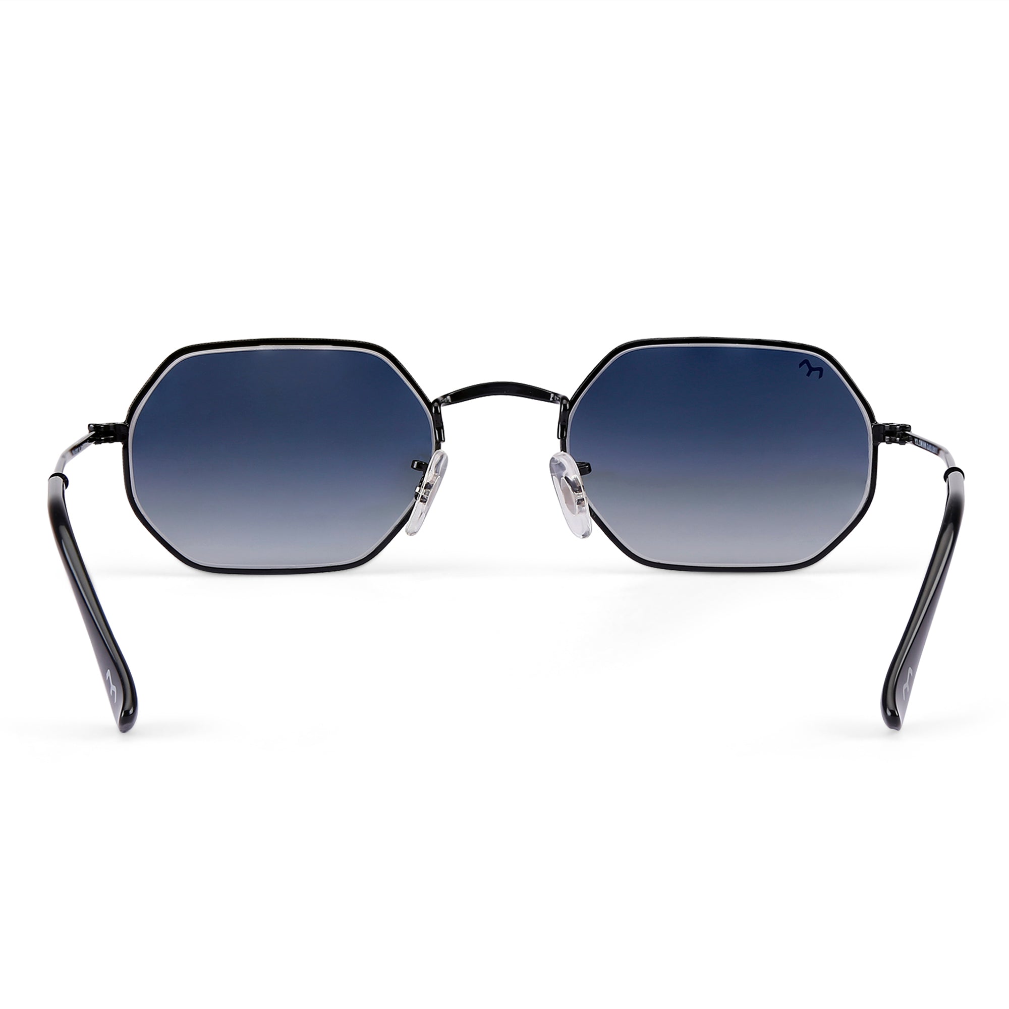 EdgeSix - Black Metal Unisex Hexagon Sunglasses