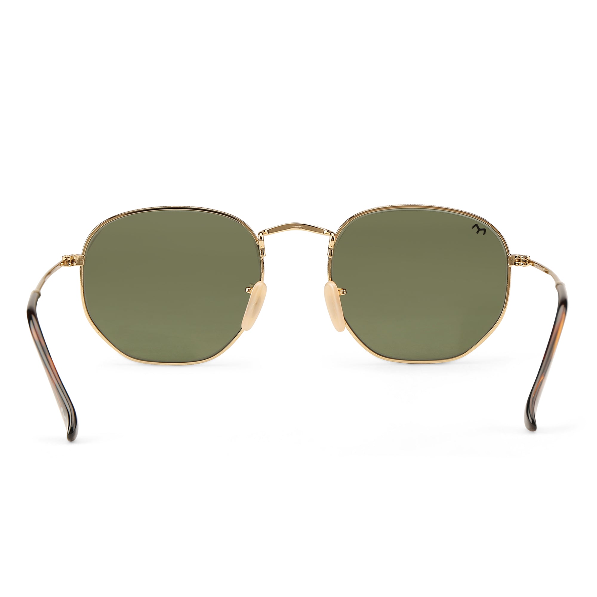 SixTrend - Deep Green Metal Unisex Hexagon Sunglasses