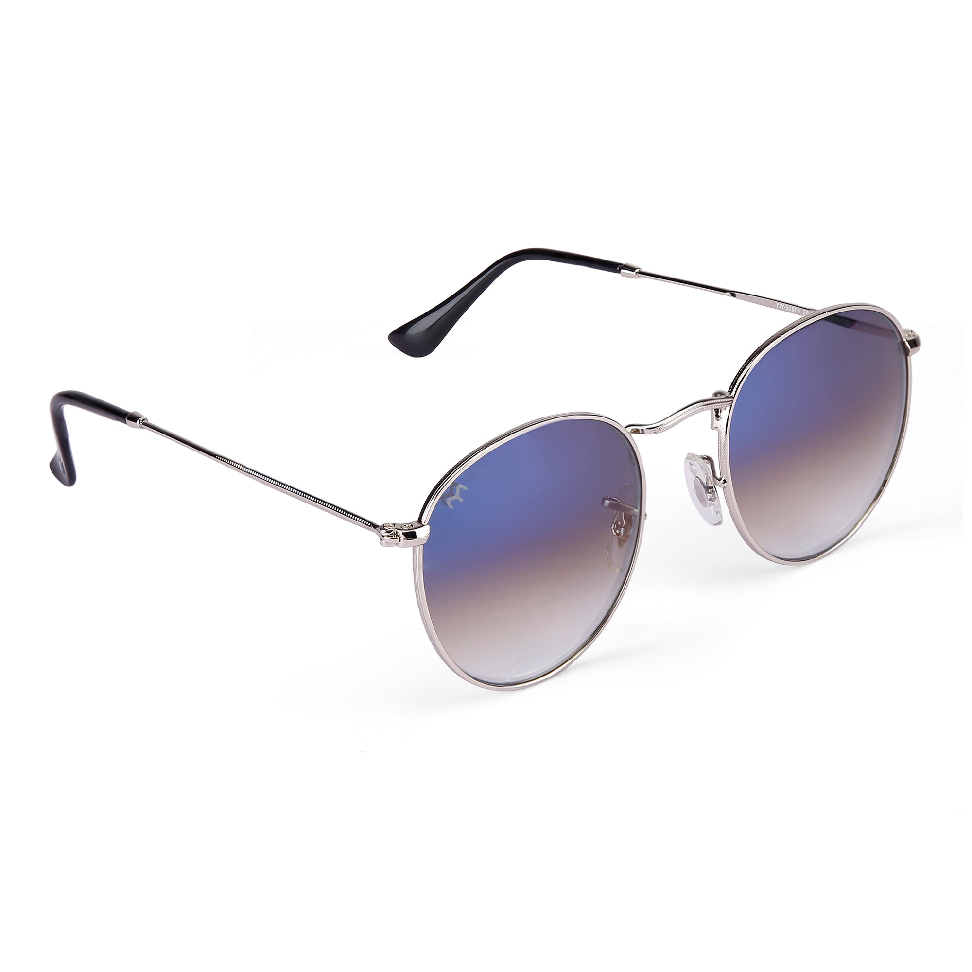Ovaline - Blue Metal Unisex Oval Sunglasses