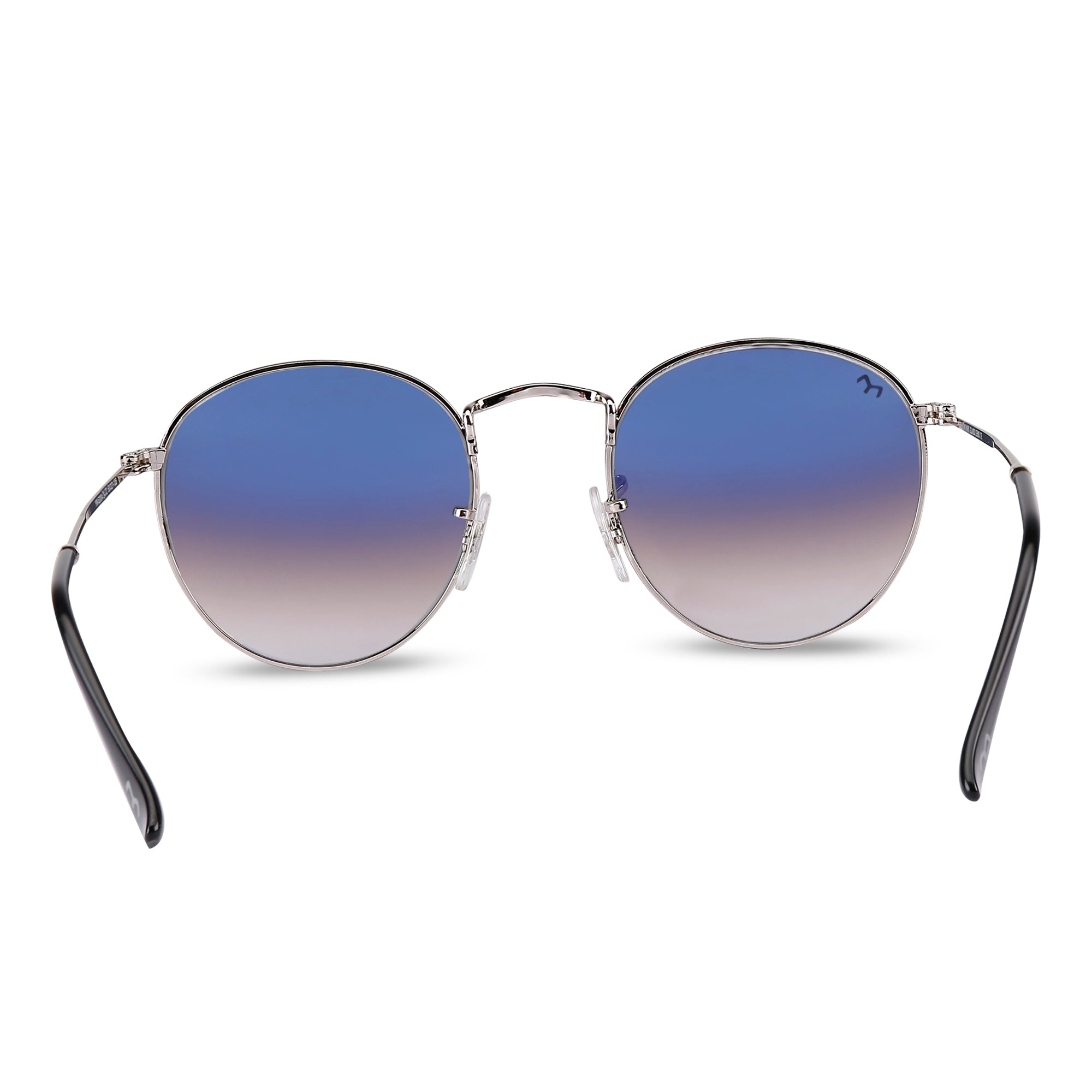 Ovaline - Blue Metal Unisex Oval Sunglasses