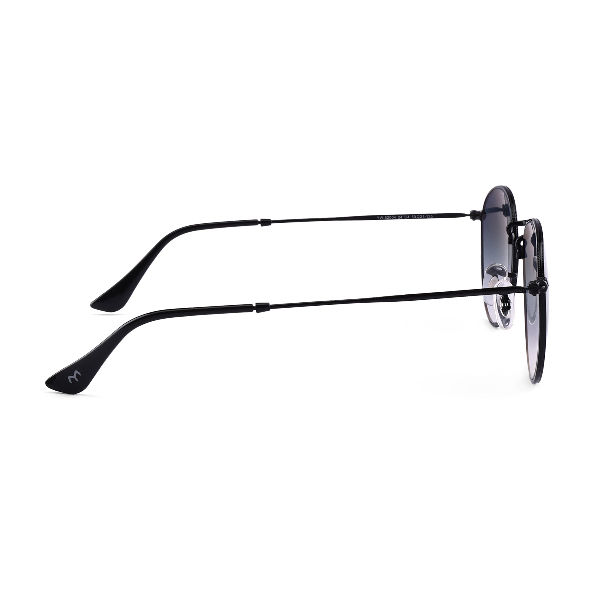 OvaFlex - Black Metal Unisex Oval Sunglasses