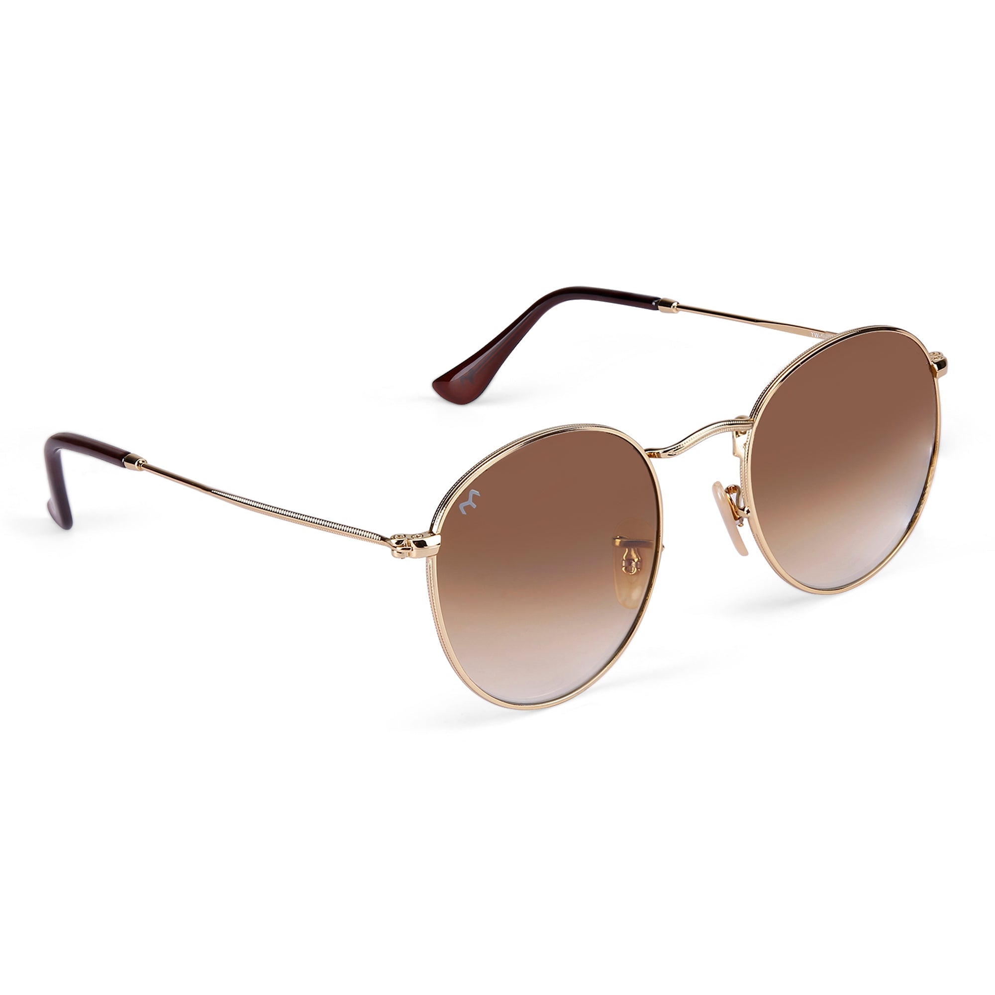 OvaFlex - Brown Metal Unisex Oval Sunglasses