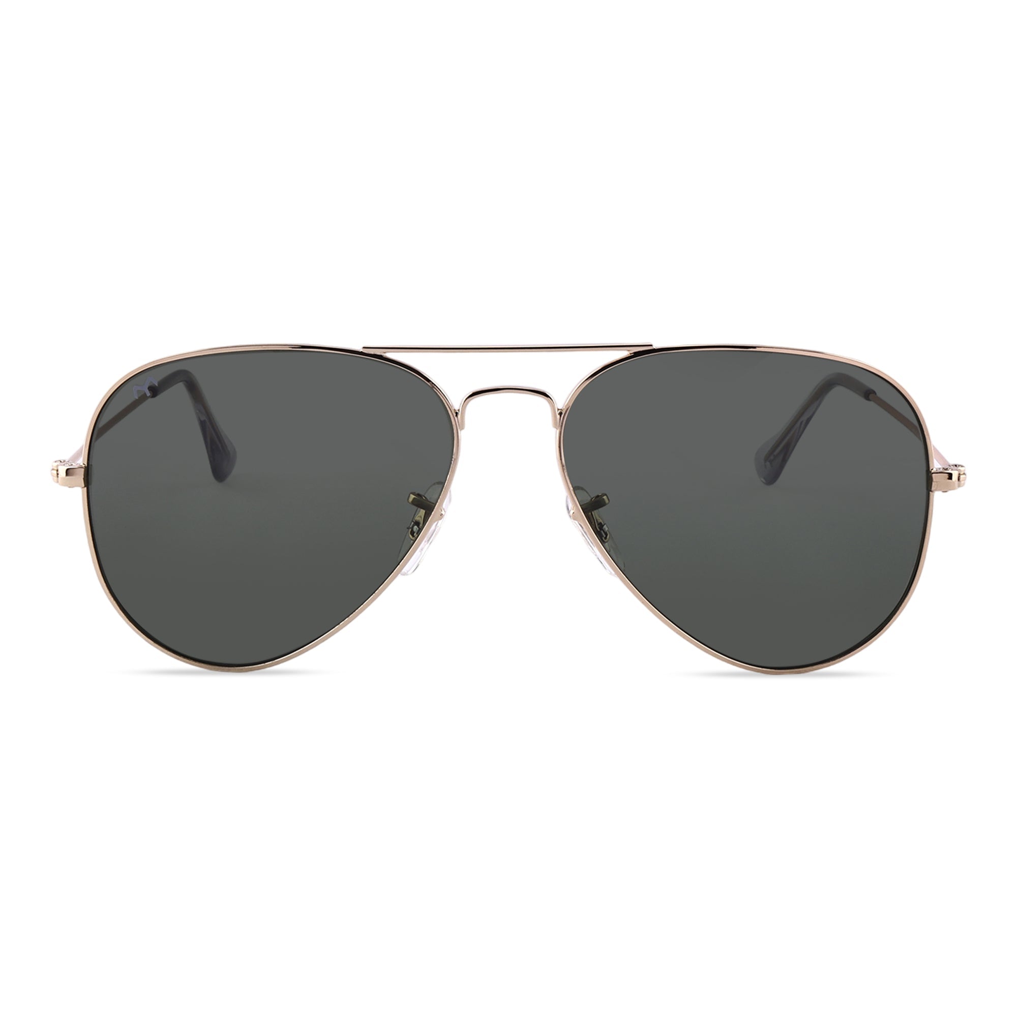 BiCoators - Deep Green Metal Unisex Aviator Sunglasses