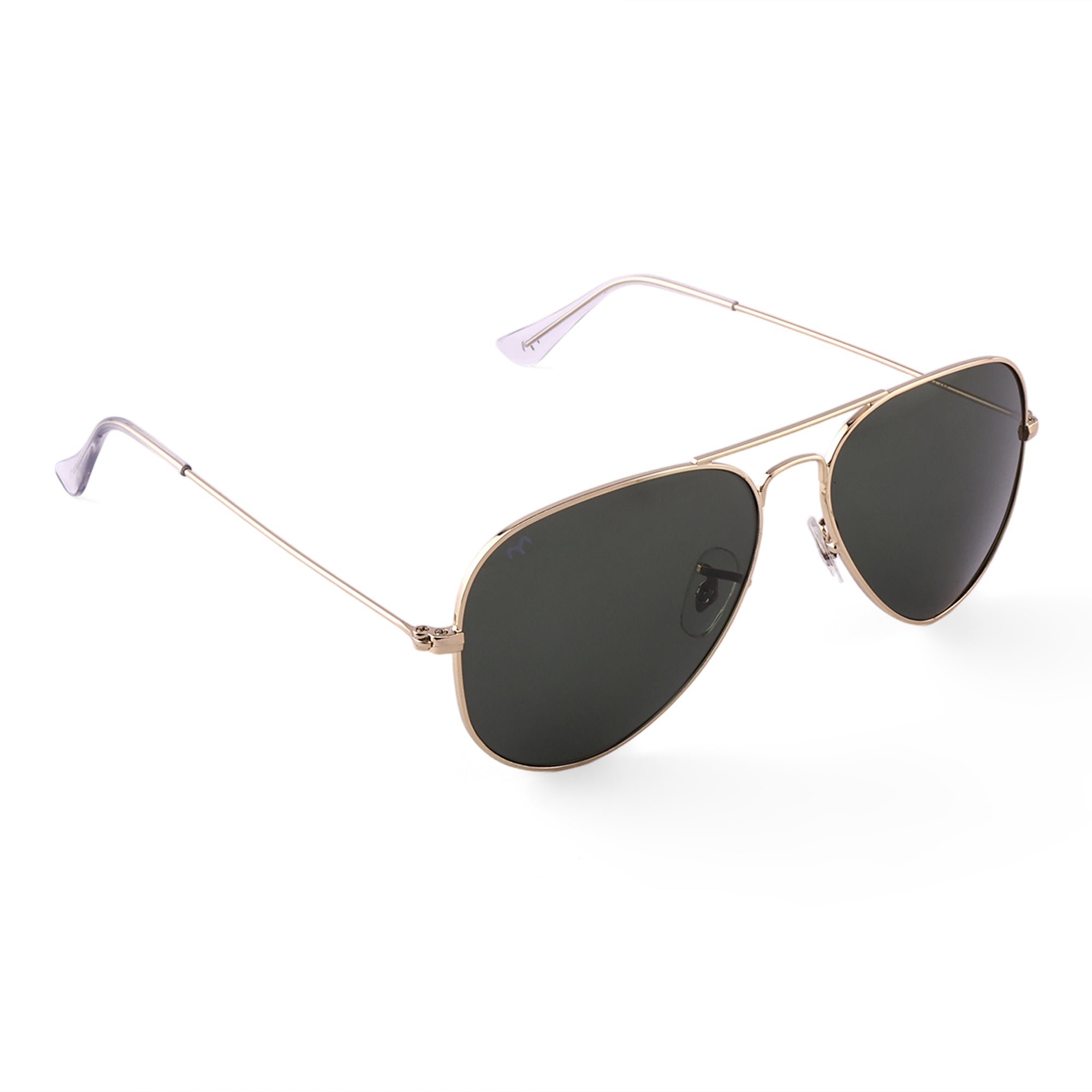 BiCoators - Deep Green Metal Unisex Aviator Sunglasses
