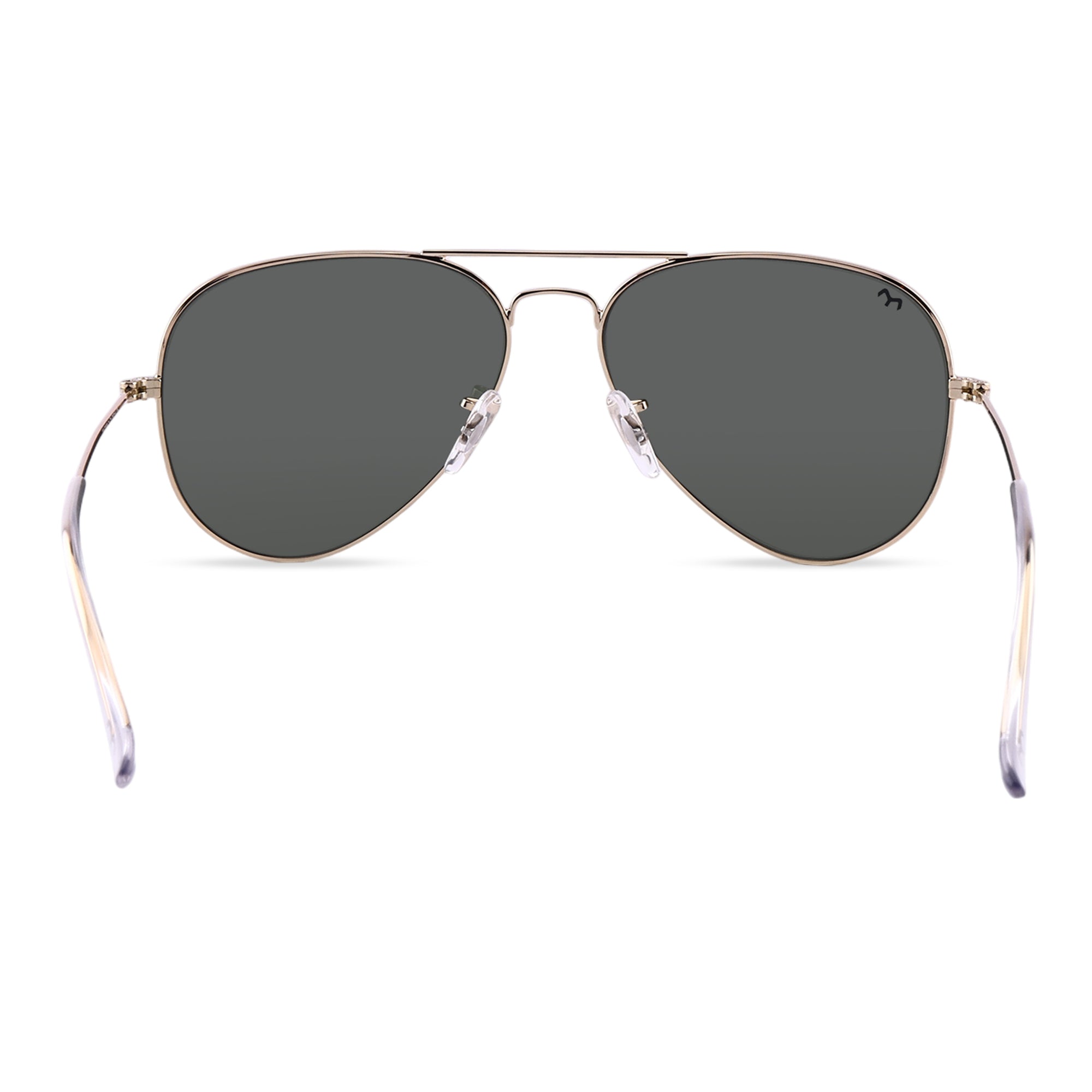 BiCoators - Deep Green Metal Unisex Aviator Sunglasses