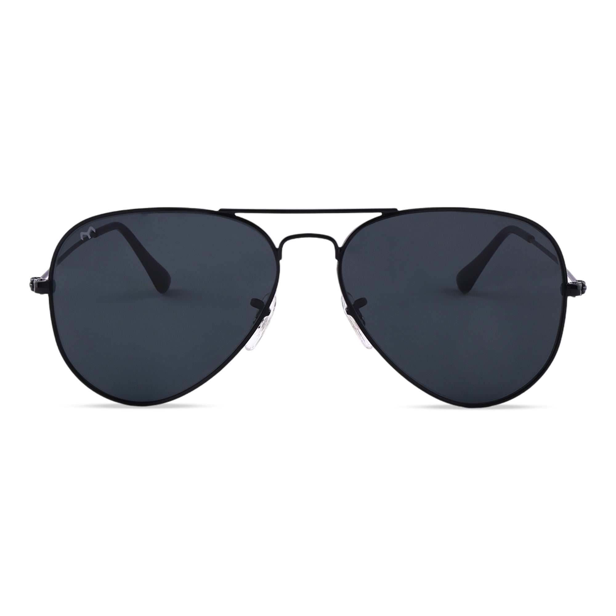 BiCoators - Black Metal Unisex Aviator Sunglasses