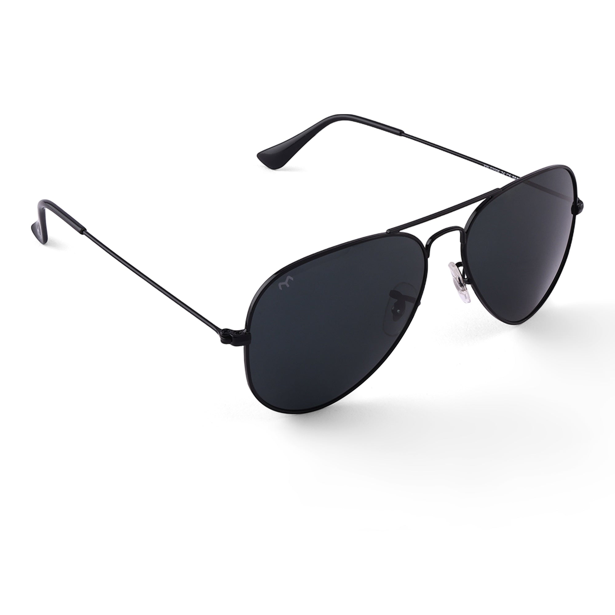 BiCoators - Black Metal Unisex Aviator Sunglasses