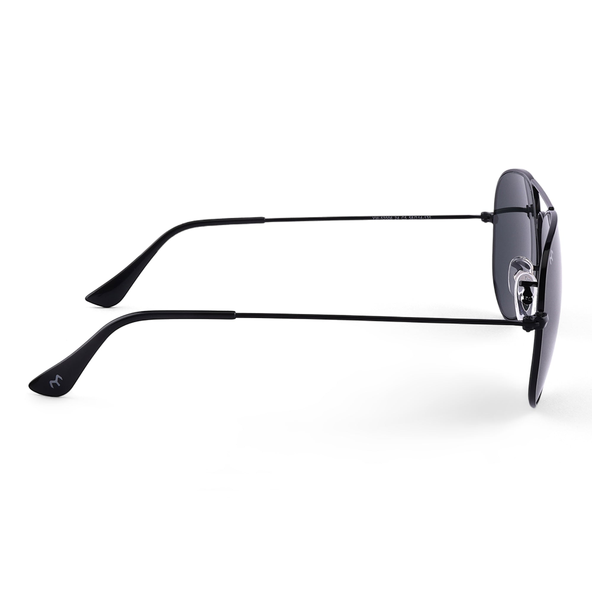 BiCoators - Black Metal Unisex Aviator Sunglasses