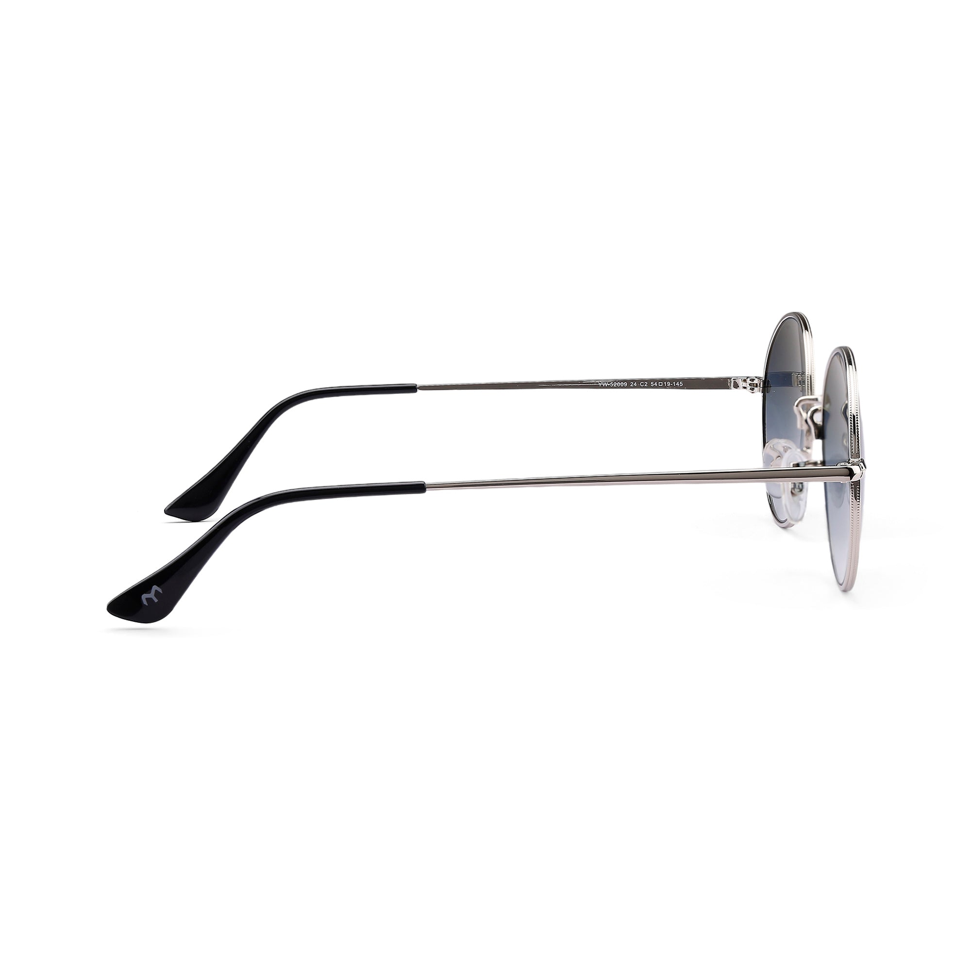 OvaFlex - Black Metal Unisex Oval Sunglasses