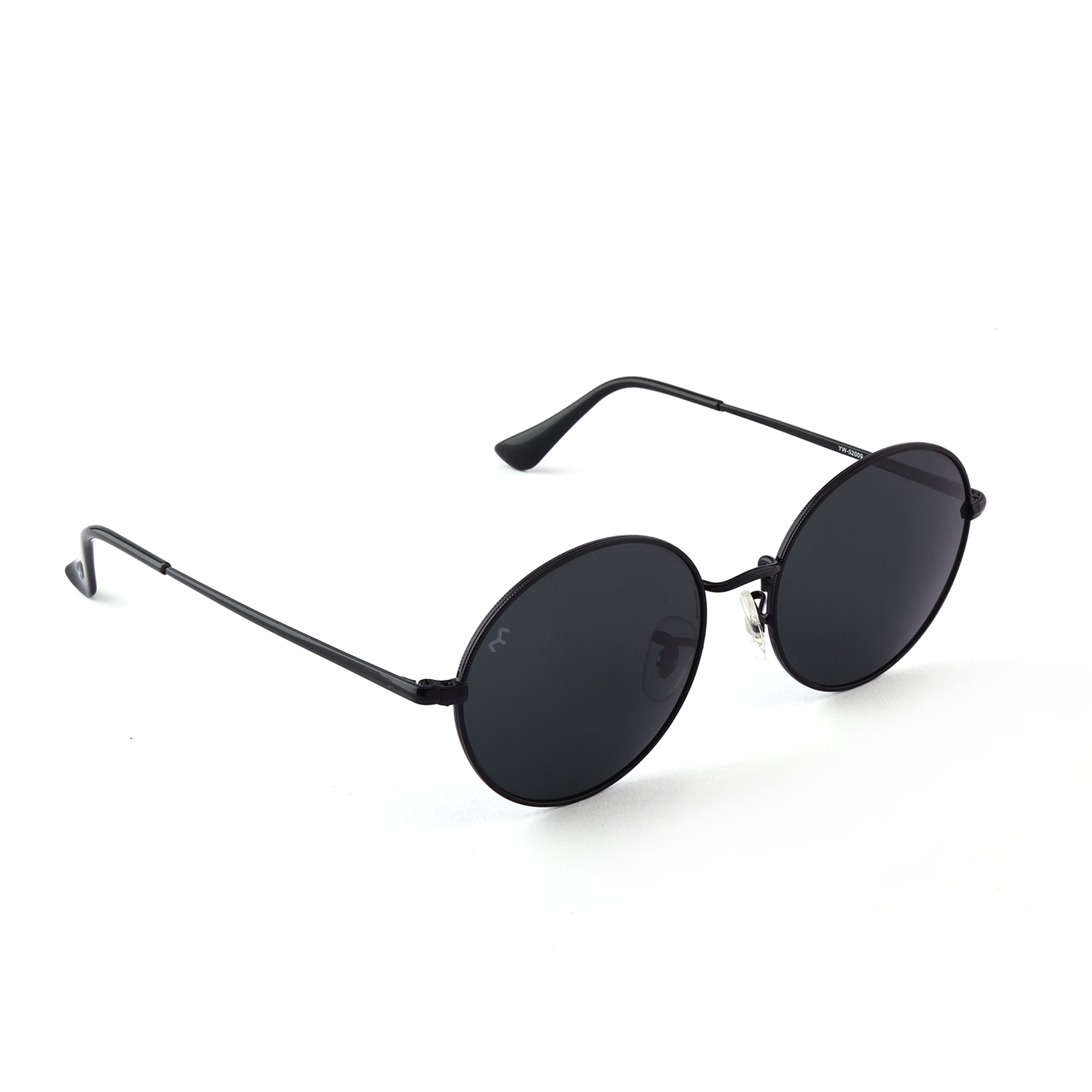 OvaFlex - Black Metal Unisex Oval Sunglasses