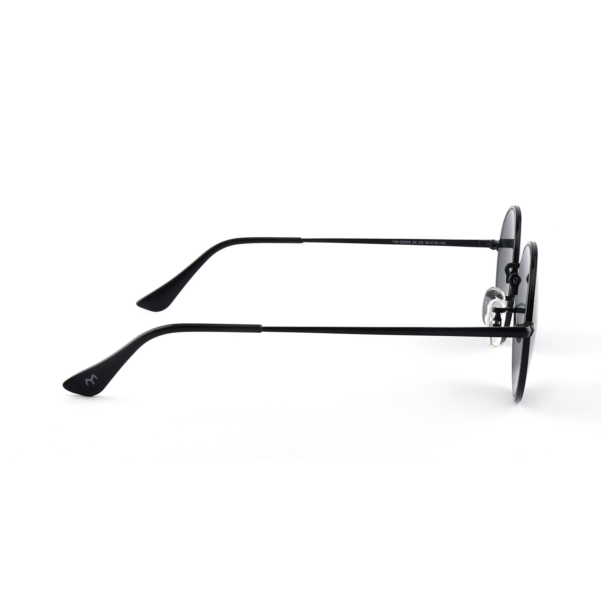 OvaFlex - Black Metal Unisex Oval Sunglasses