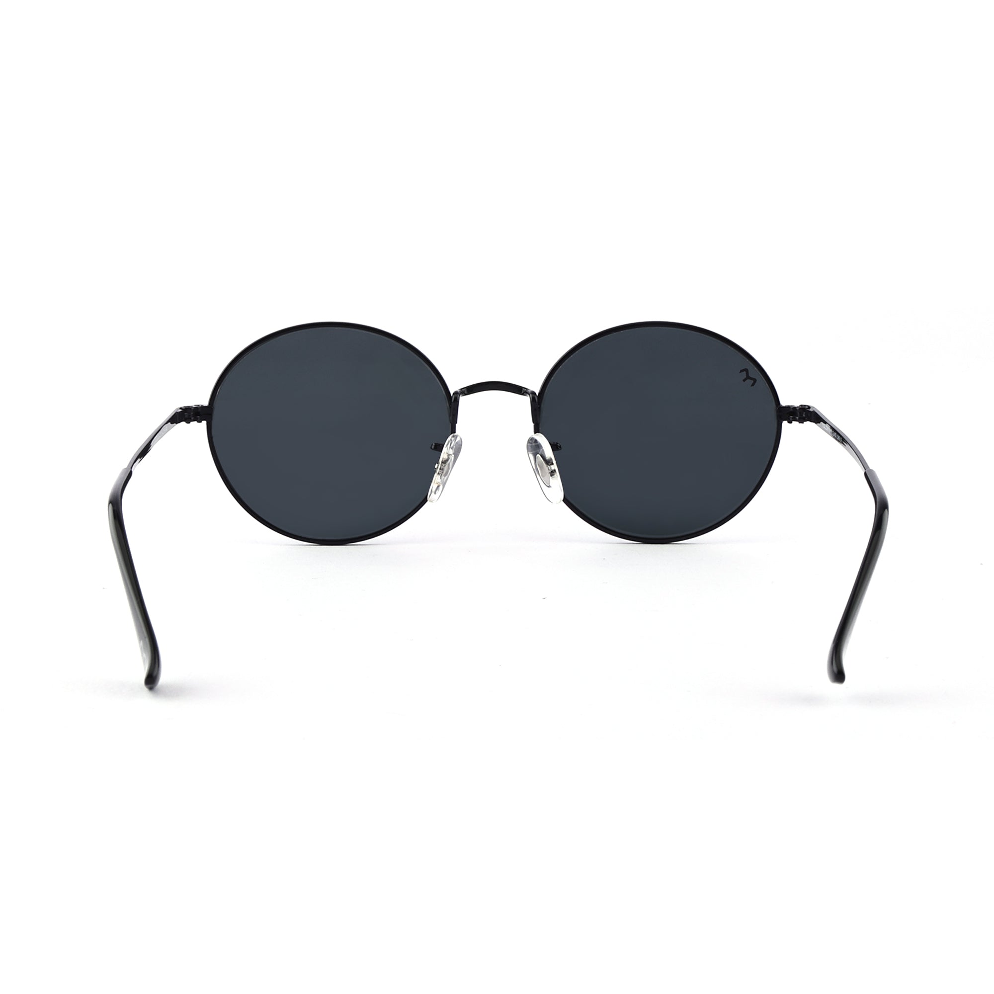 OvaFlex - Black Metal Unisex Oval Sunglasses