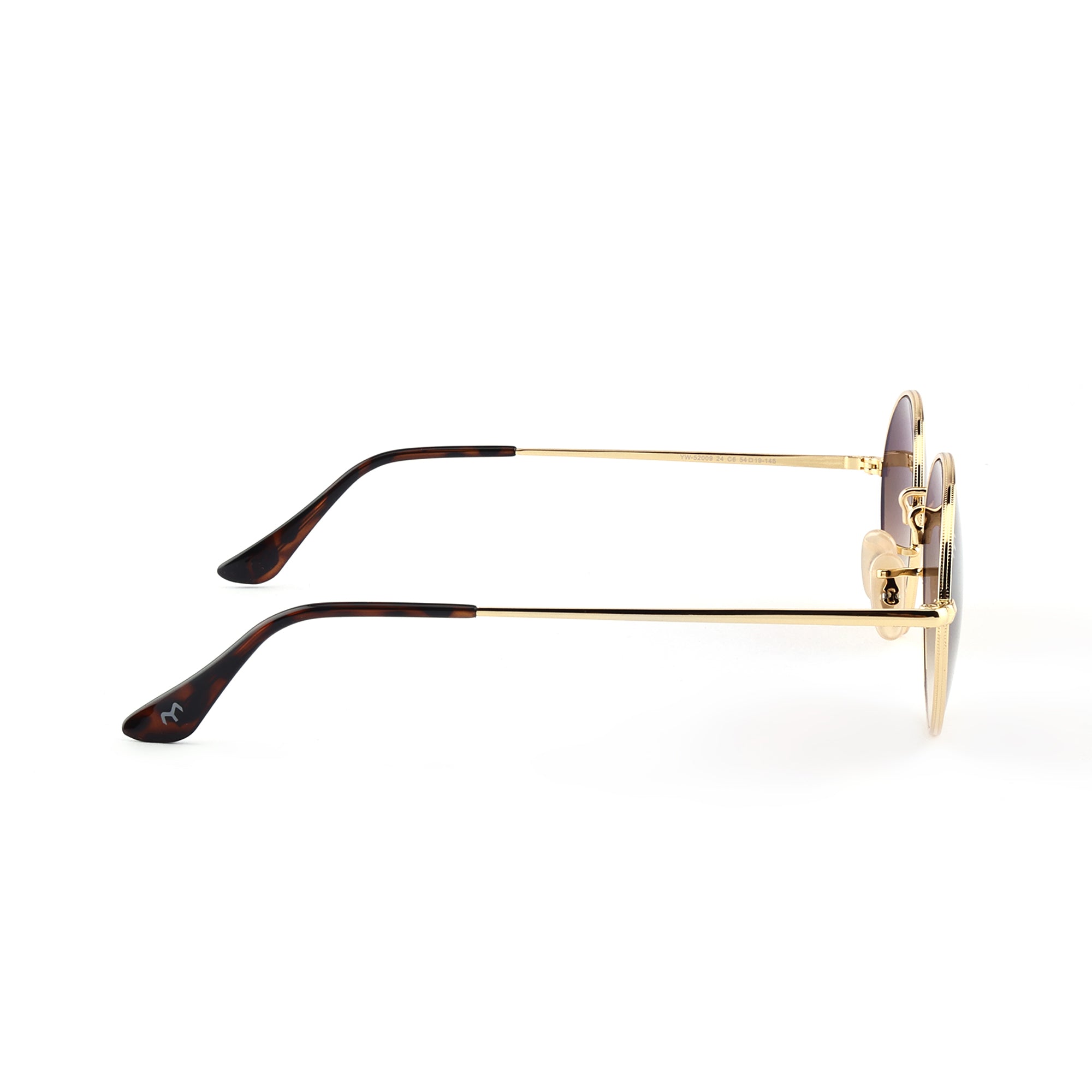 OvaFlex - Brown Metal Unisex Oval Sunglasses