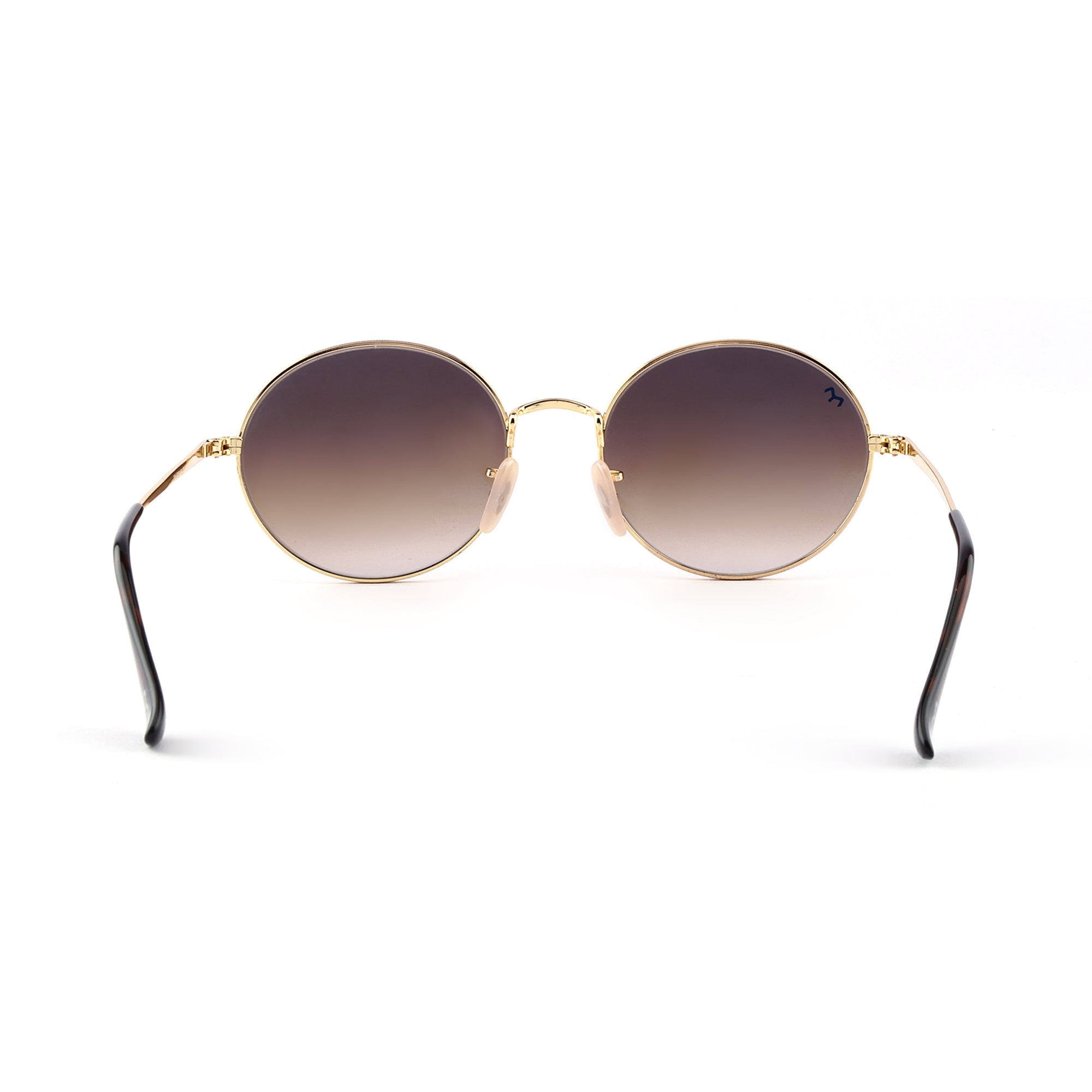 OvaFlex - Brown Metal Unisex Oval Sunglasses
