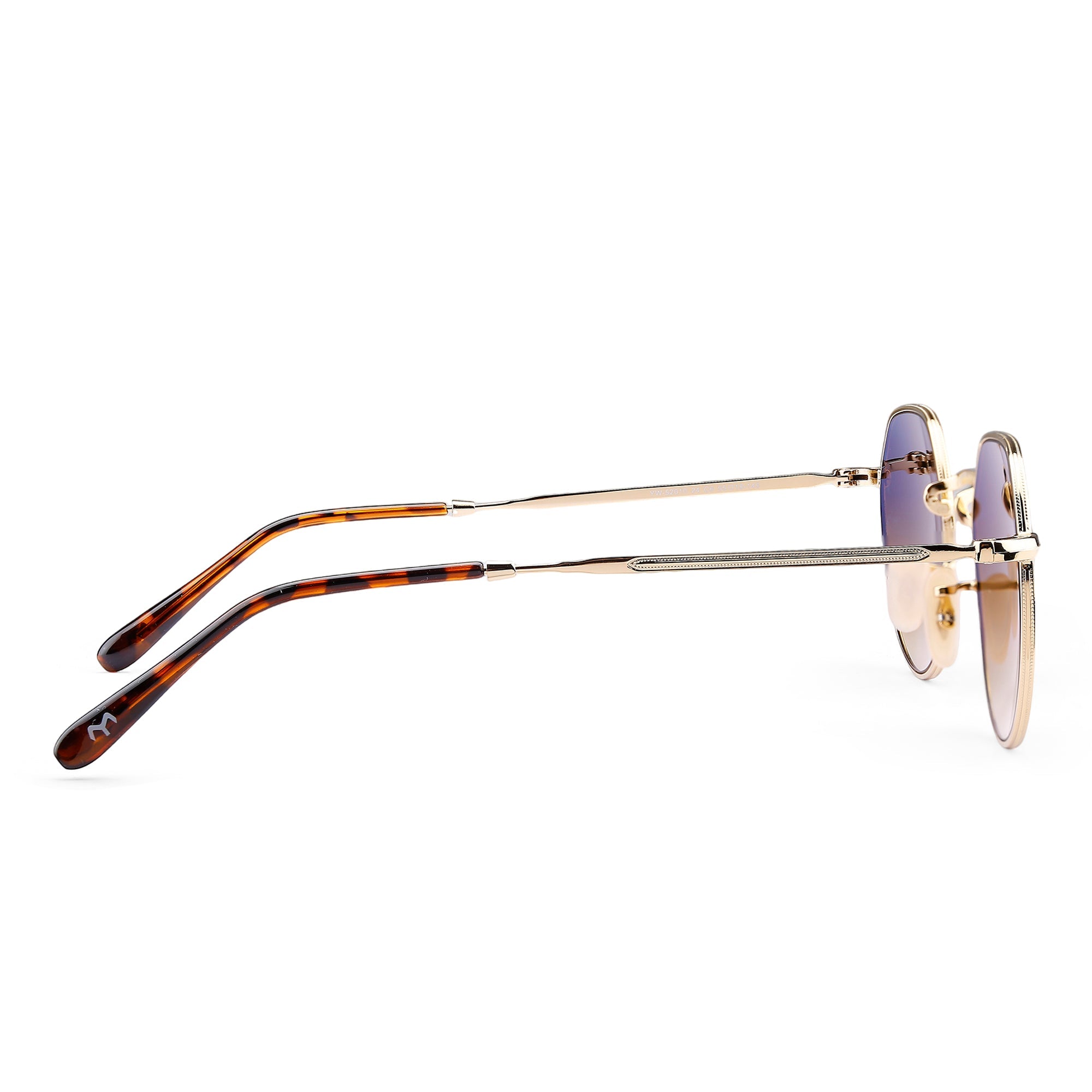 HexStar - Brown Metal Unisex Hexagon Sunglasses