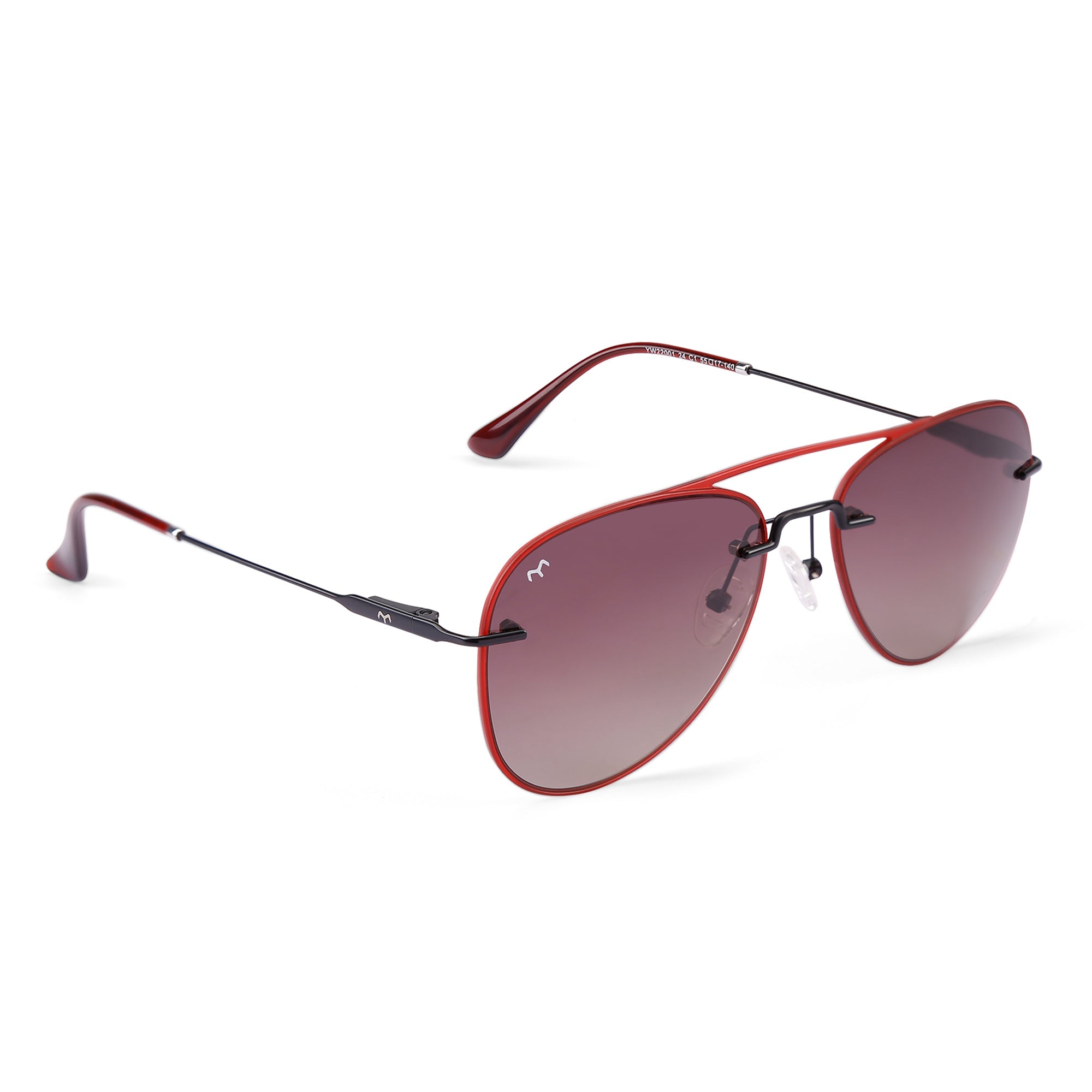 Paviora - TR Metal Maroon Aviator Sunglasses