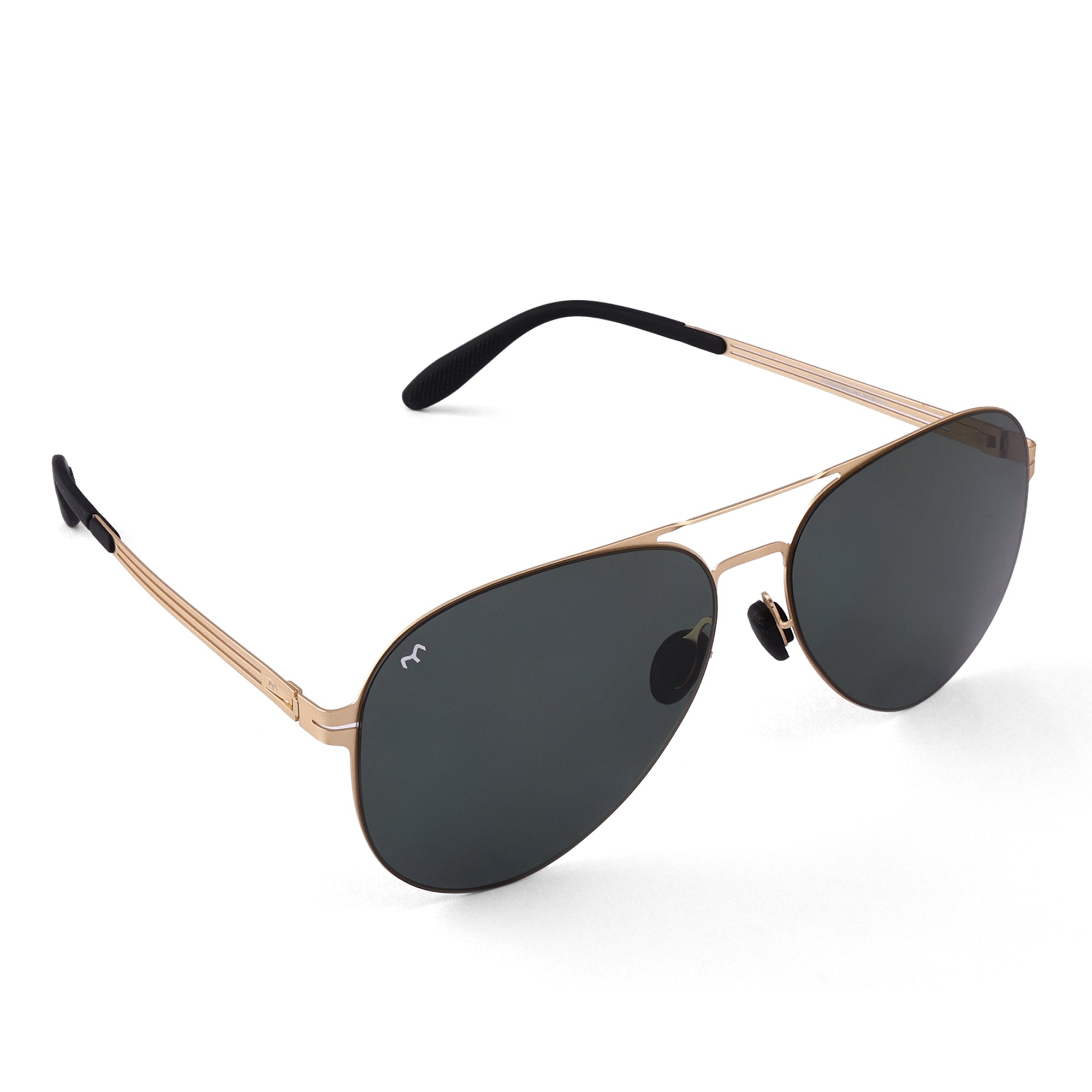 Maverick - Deep Green Metal Aviator Sunglasses for Men