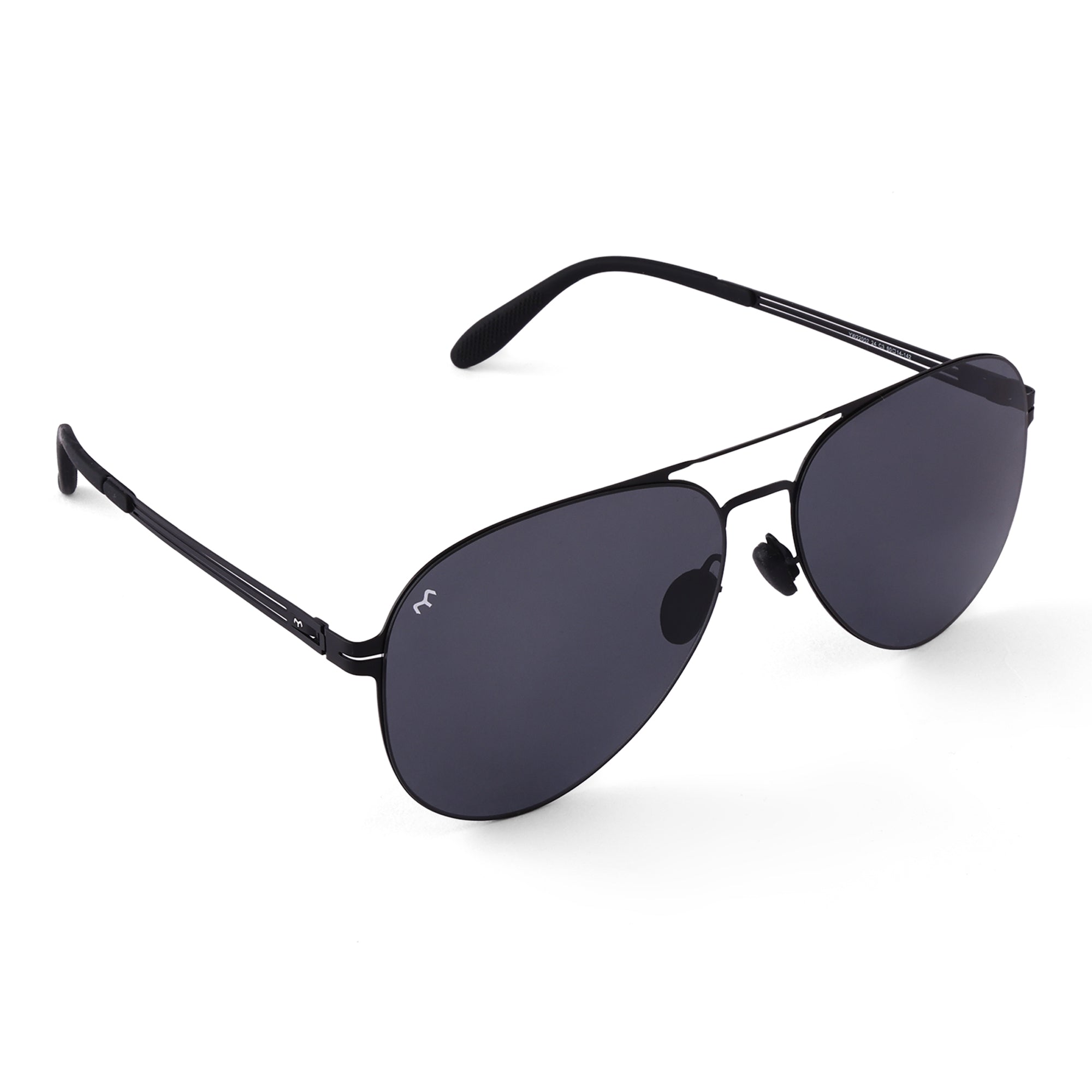 Maverick - Black Metal Aviator Sunglasses for Men