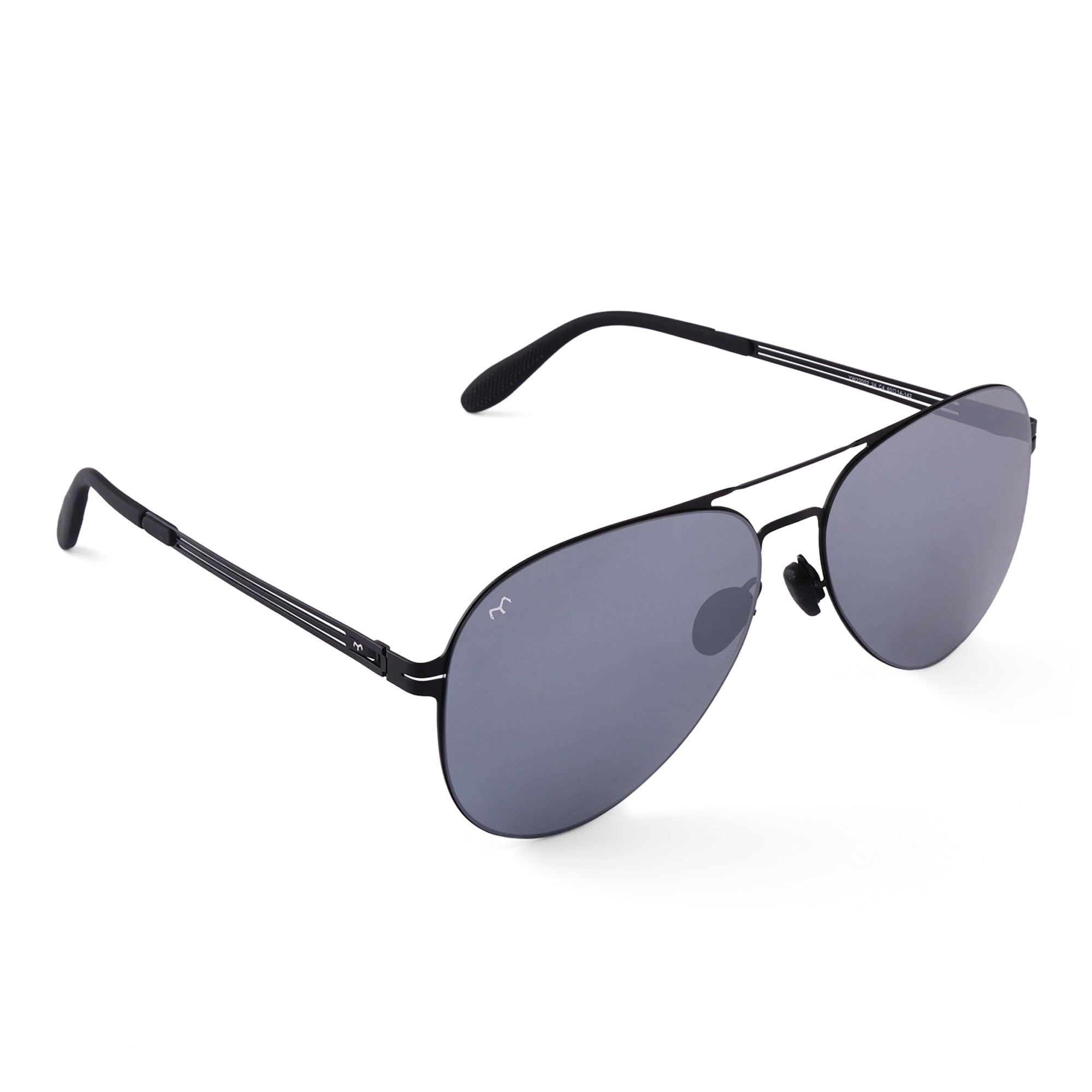 Maverick - Black Metal Aviator Sunglasses for Men