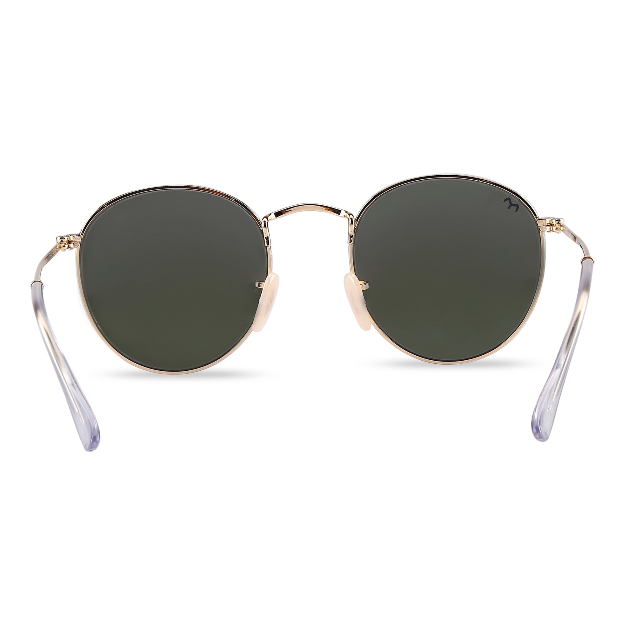 Ovaline - Deep Green Metal Unisex Oval Sunglasses