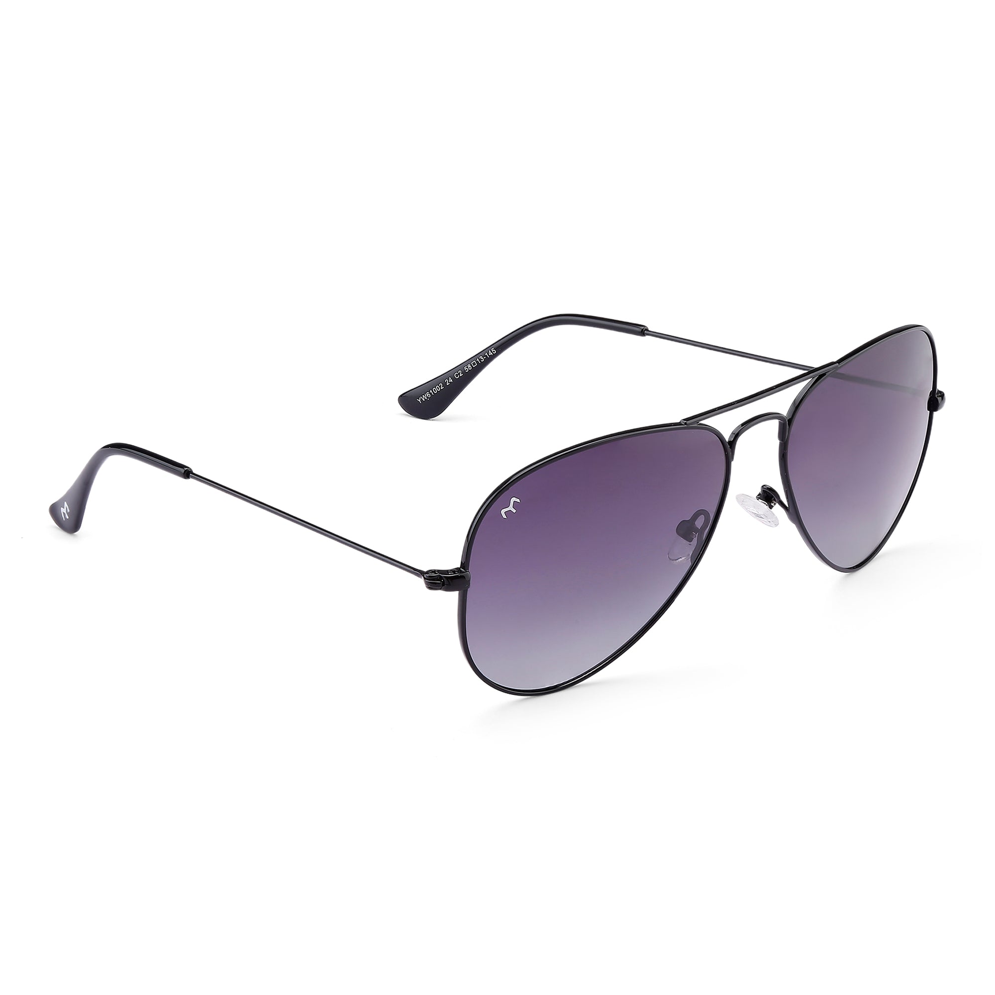 Clipster - Metal Black Unisex Aviator Sunglasses