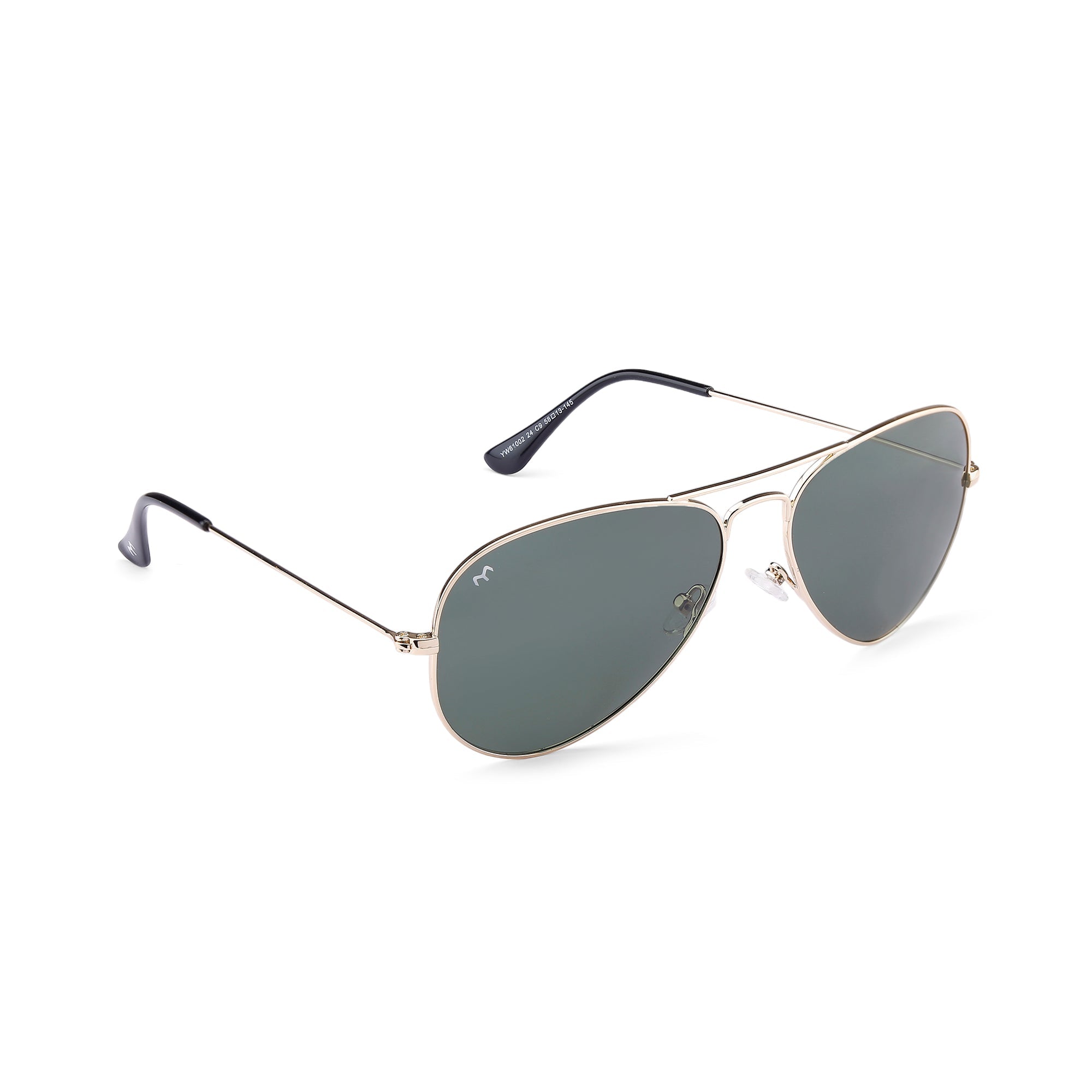 Clipster - Metal Deep Green Unisex Aviator Sunglasses