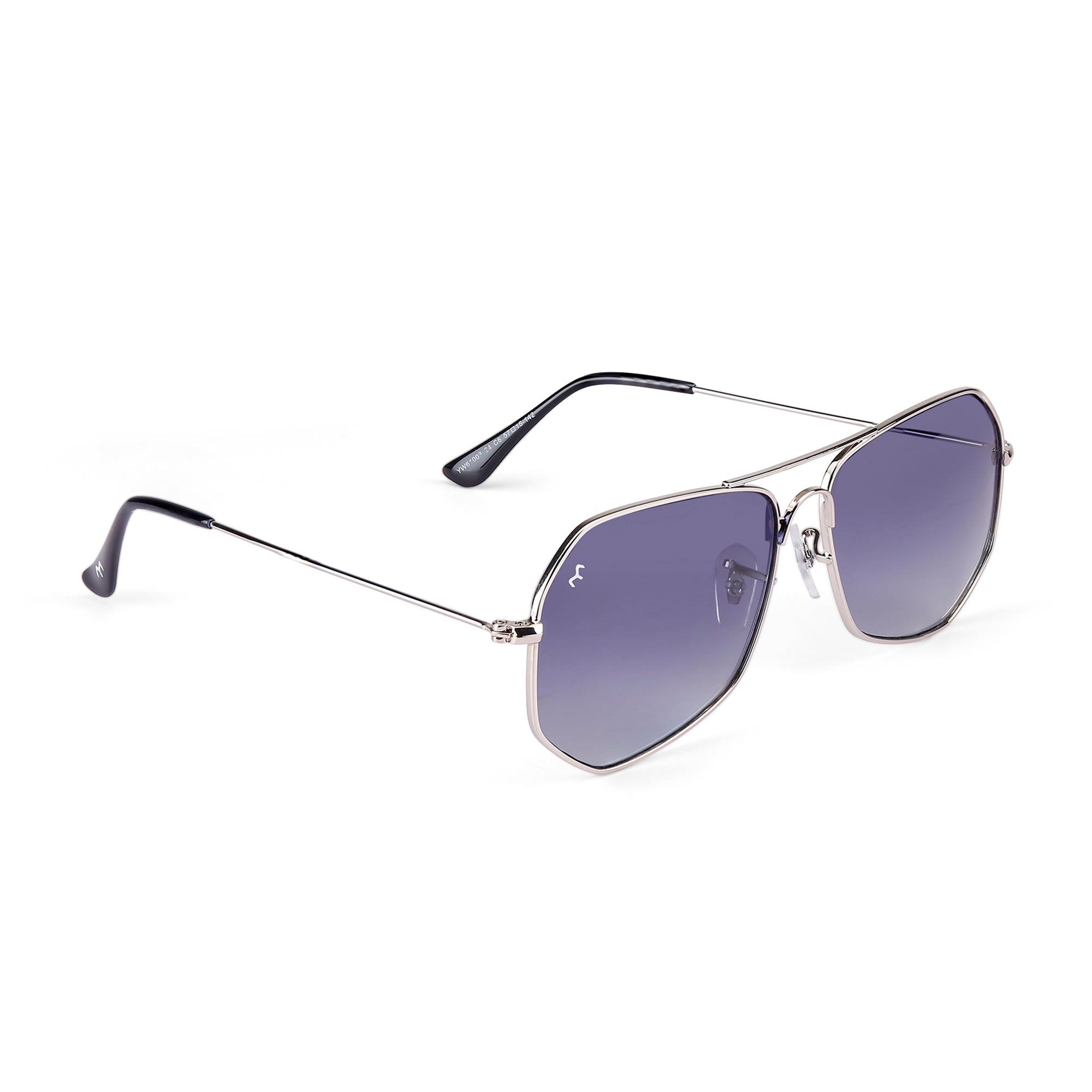 SixTrend - Unisex Metal Blue Hexagon Sunglasses