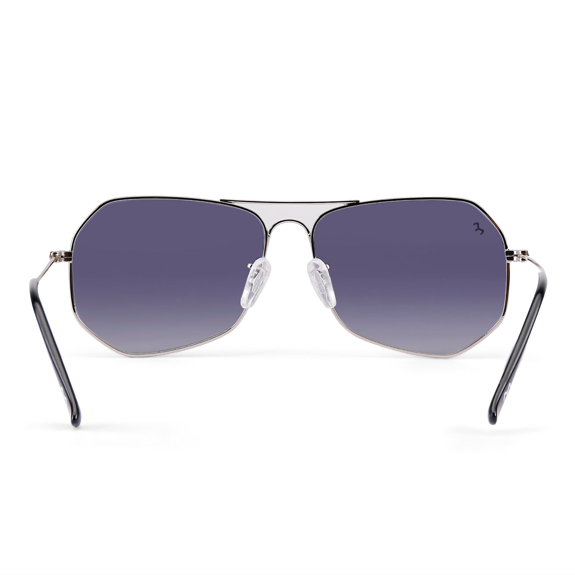 SixTrend - Unisex Metal Blue Hexagon Sunglasses