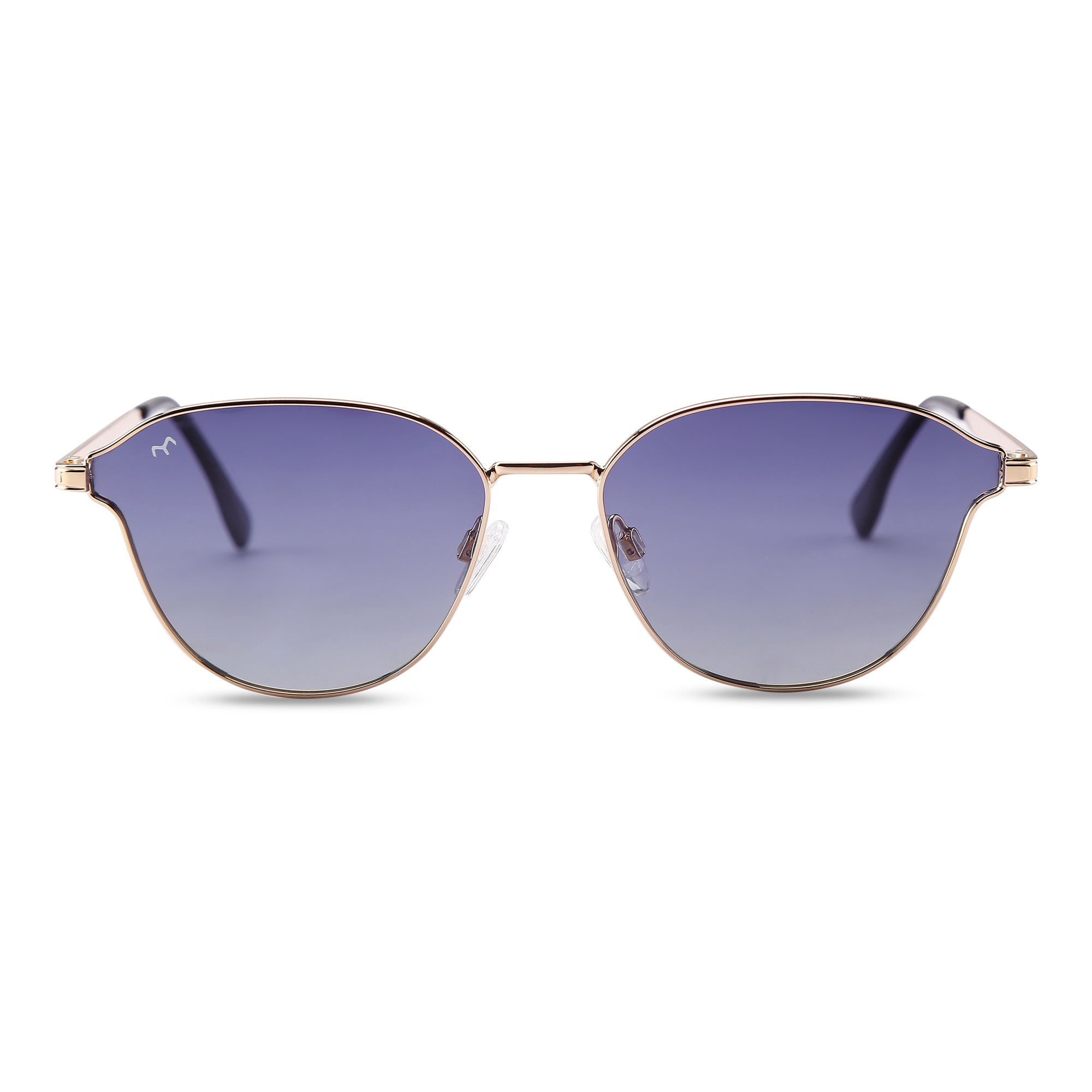 SquareFit - Metal Blue Curve Square Unisex Sunglasses