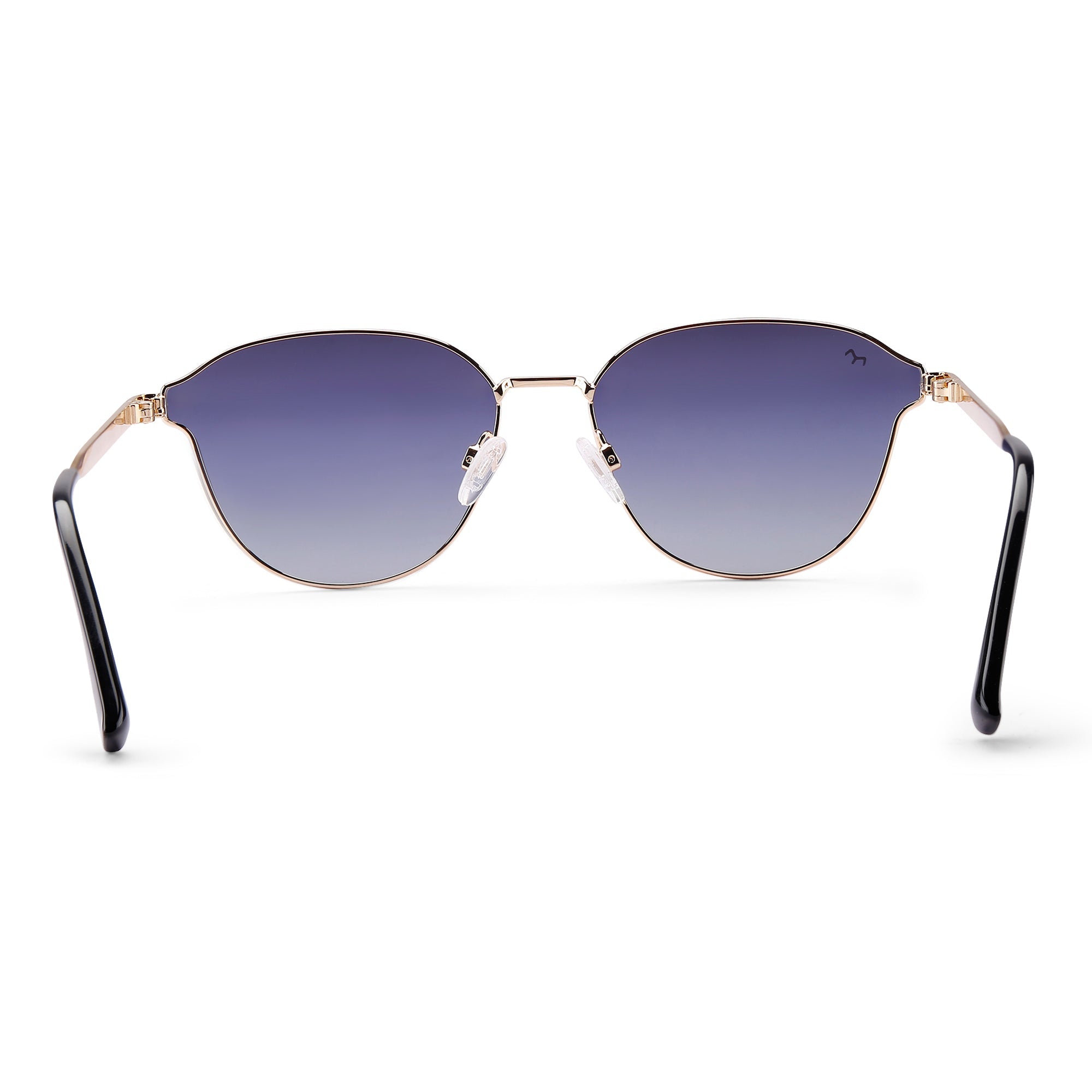 SquareFit - Metal Blue Curve Square Unisex Sunglasses