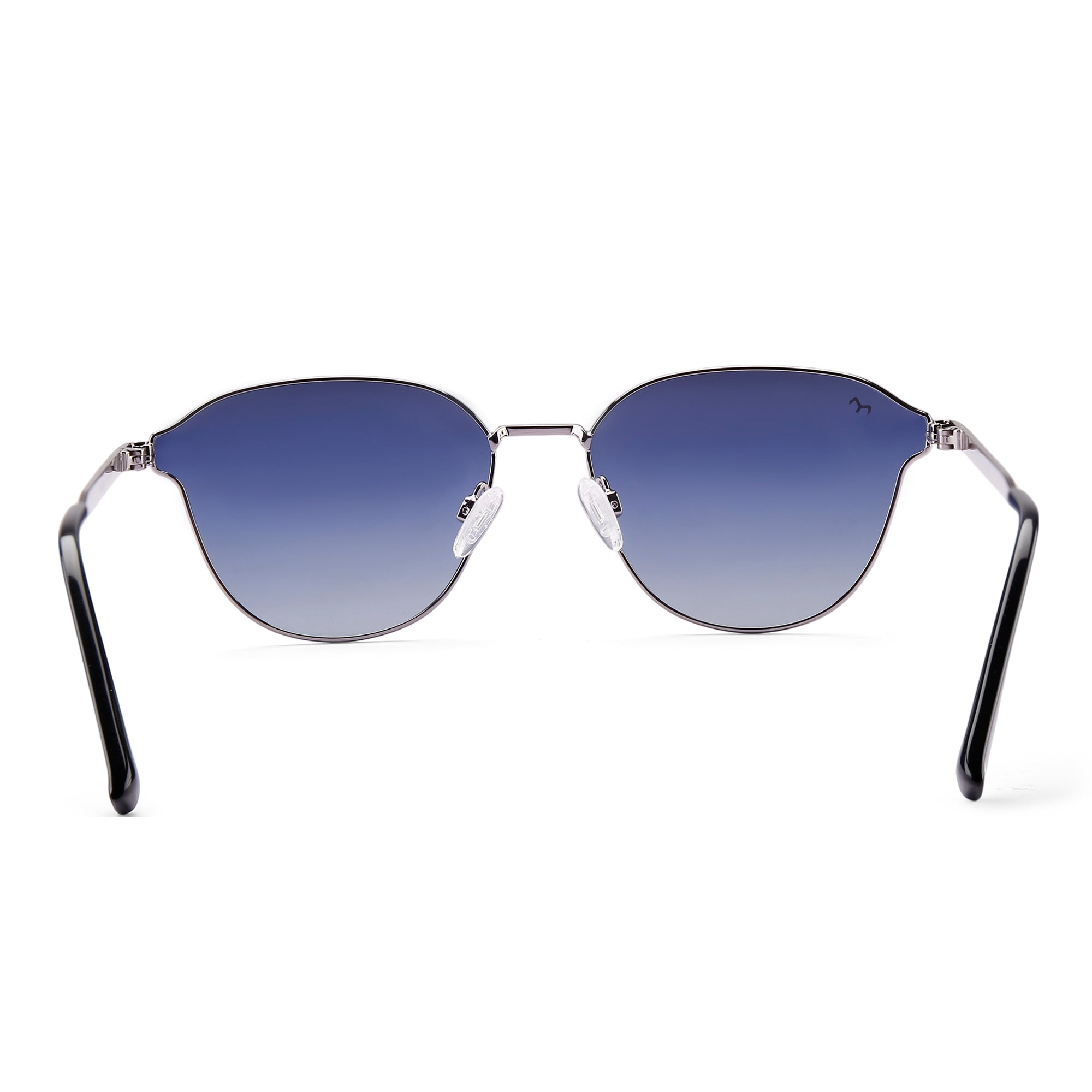 SquareFit - Metal Blue Curve Square Unisex Sunglasses