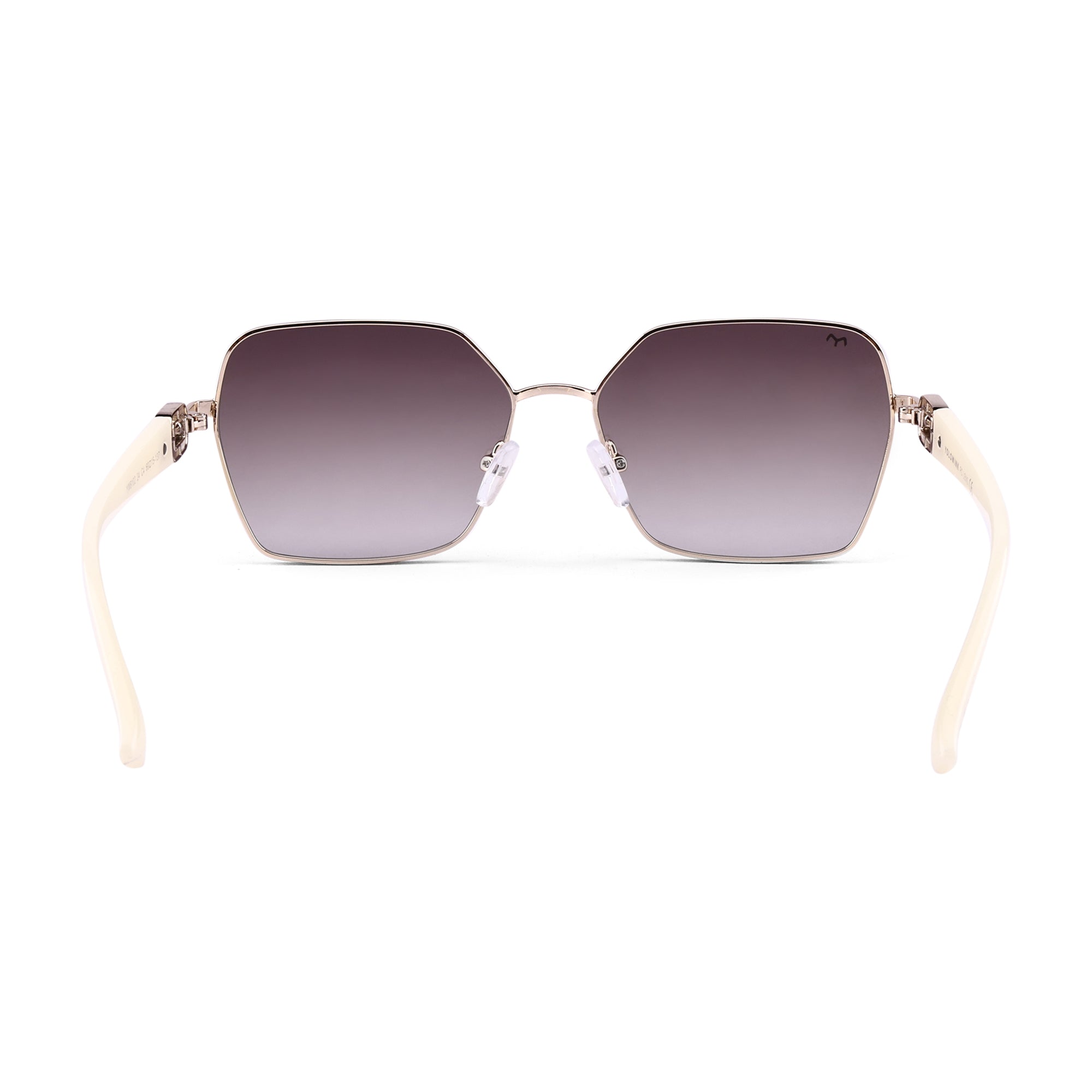 SixSphere - Brown Metal Hexagon Sunglasses for Women
