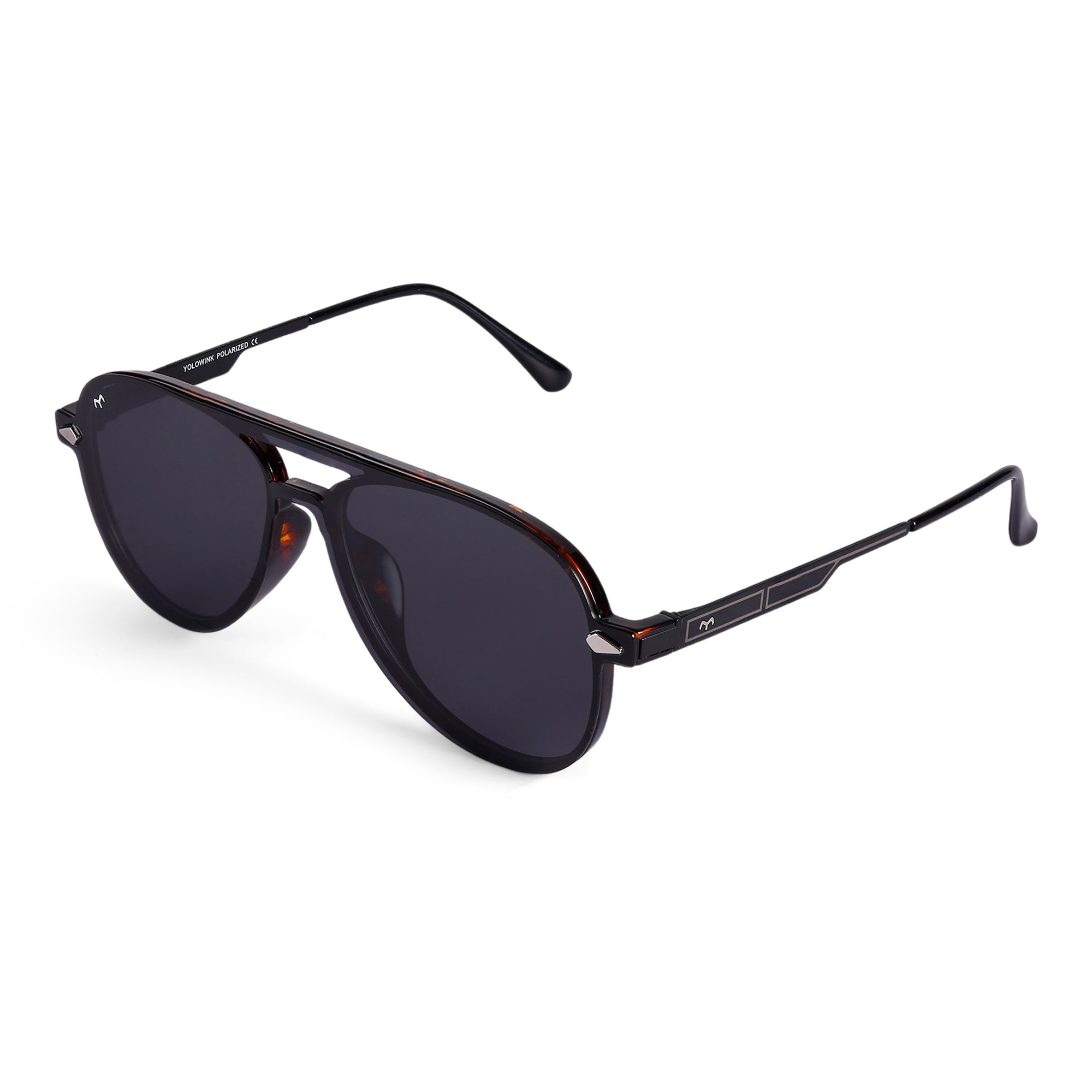 Altitude - TR Metal Black Aviator Clip-on Glasses for Men