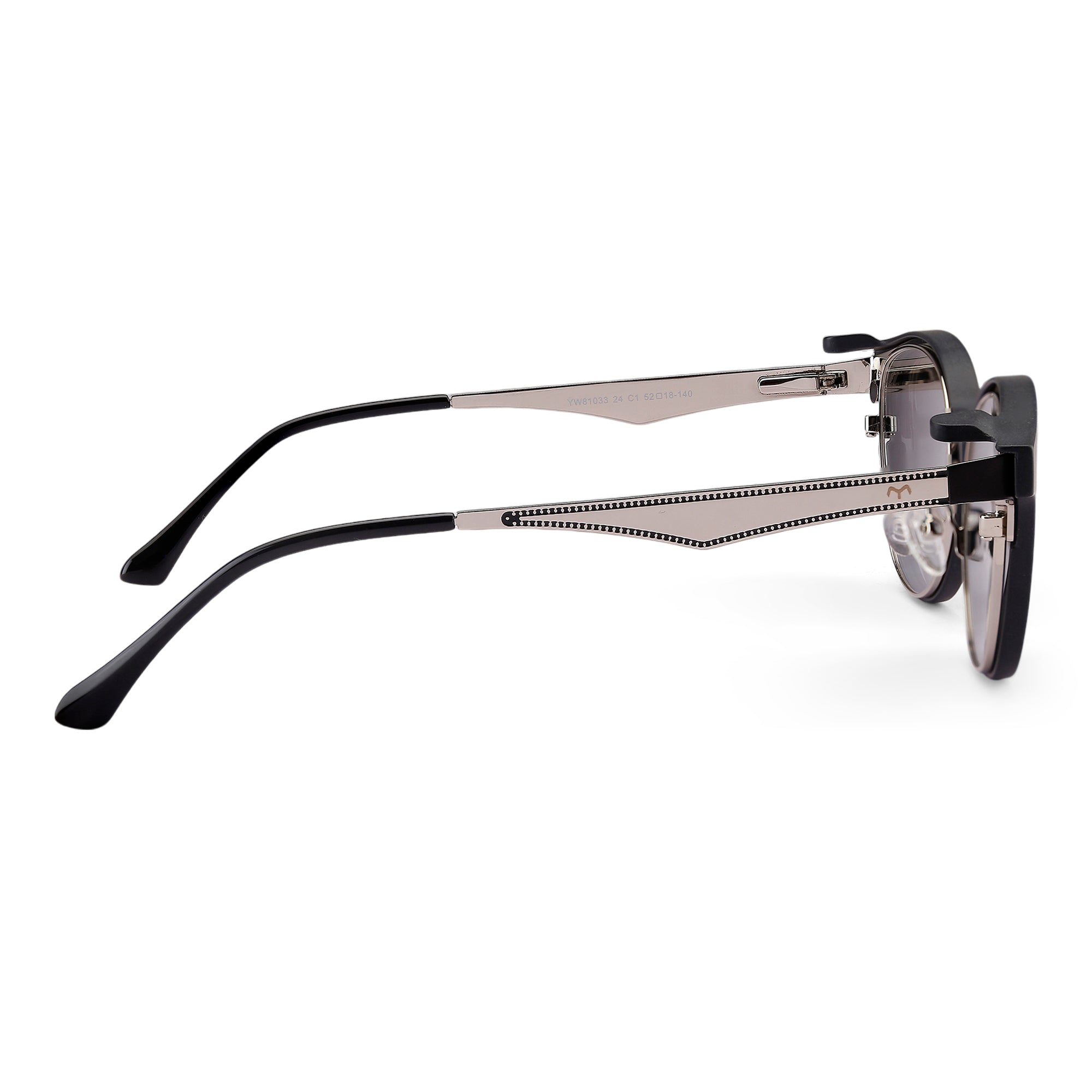 Ovaleez - Metal Black Unisex Oval Clip-on Glasses