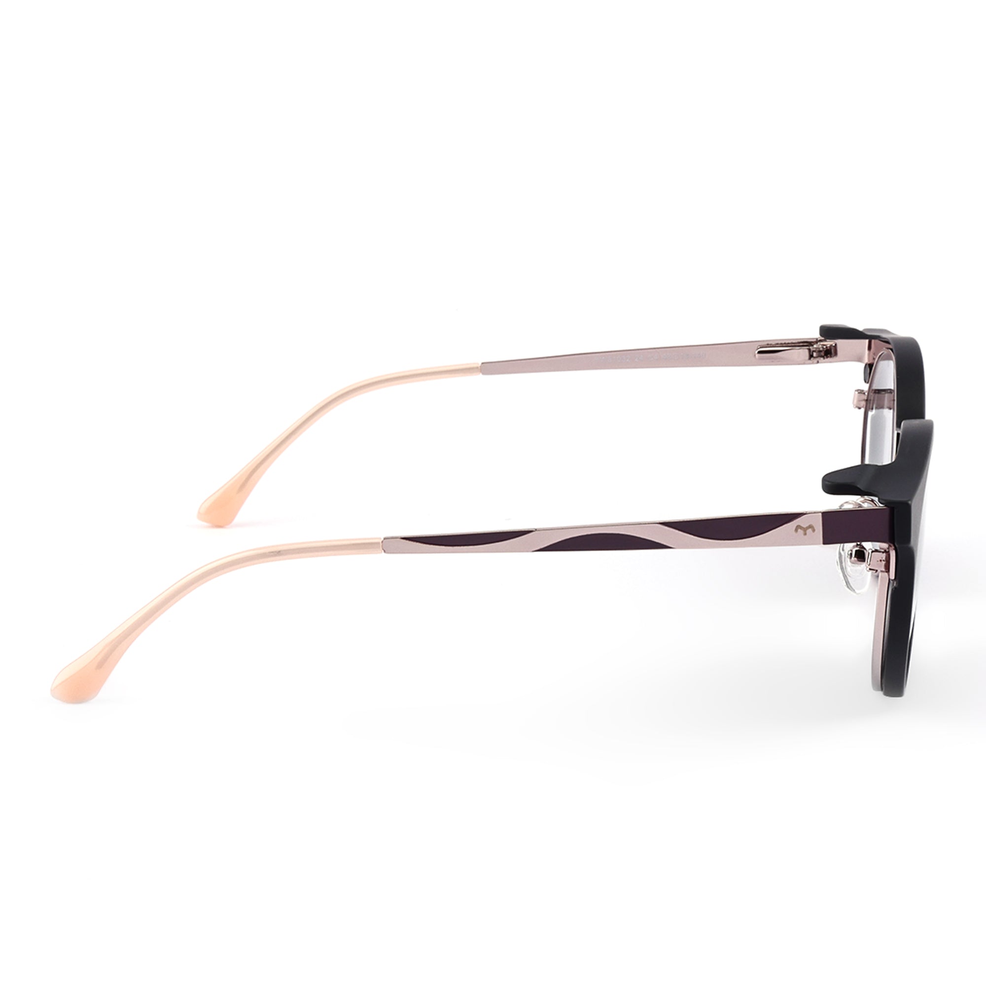 Ovaleez - Metal Black Unisex Oval Clip-on Glasses