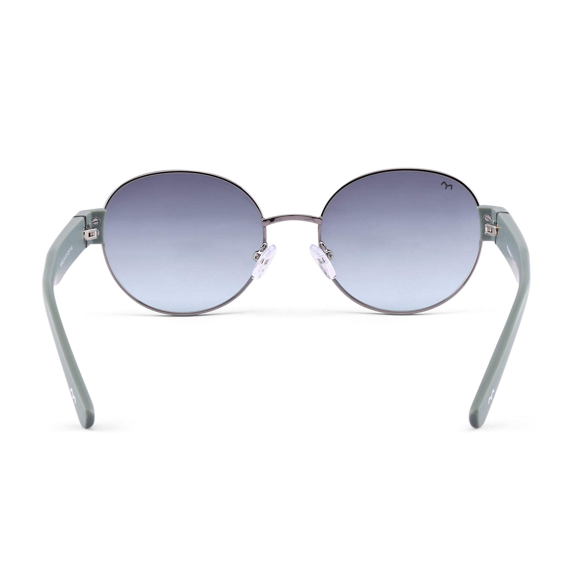 Ellipse - Green Metal Oval Sunglasses For Women