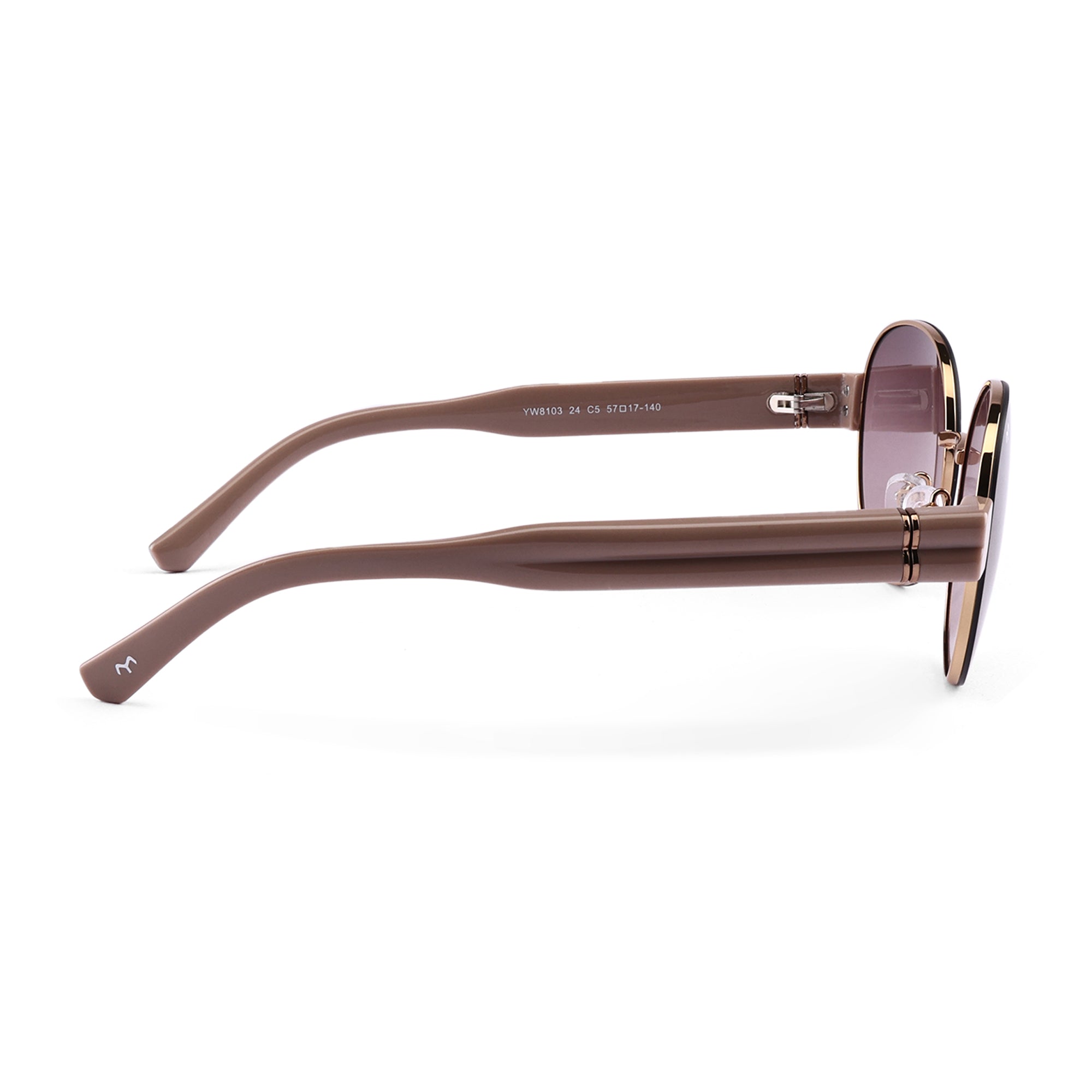 Ellipse - Pink Metal Oval Sunglasses For Women