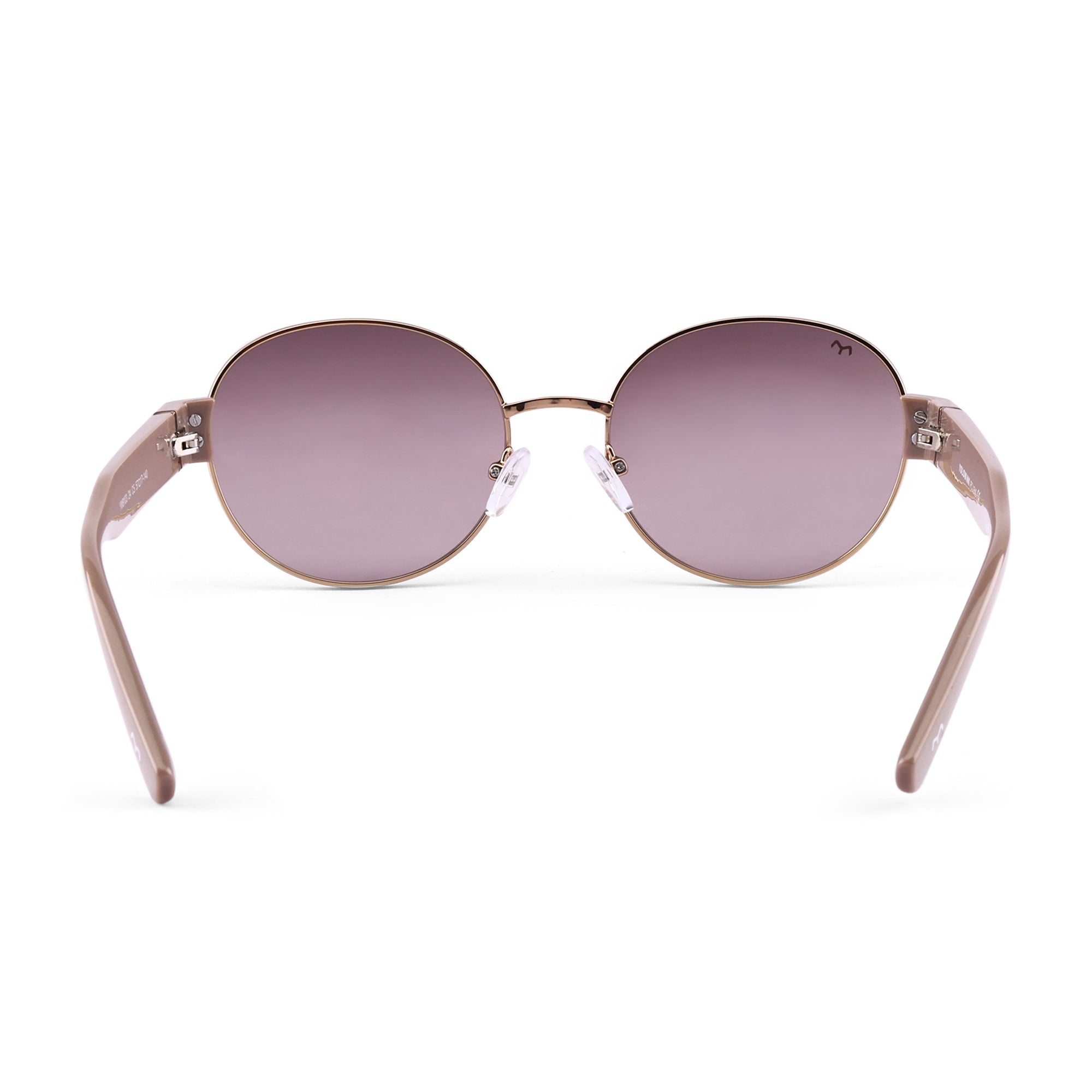 Ellipse - Pink Metal Oval Sunglasses For Women