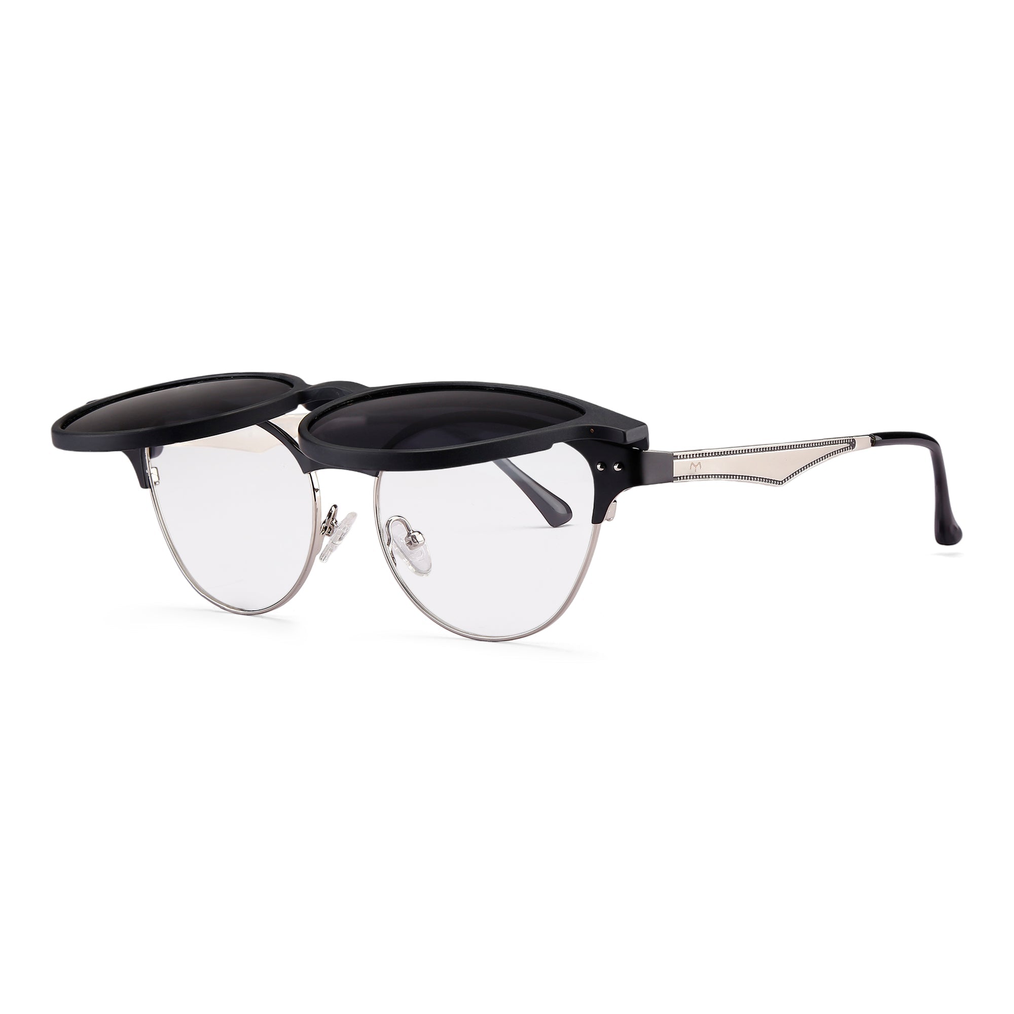 MeoLooks - Metal Black Cat Eye Clip-on Glasses