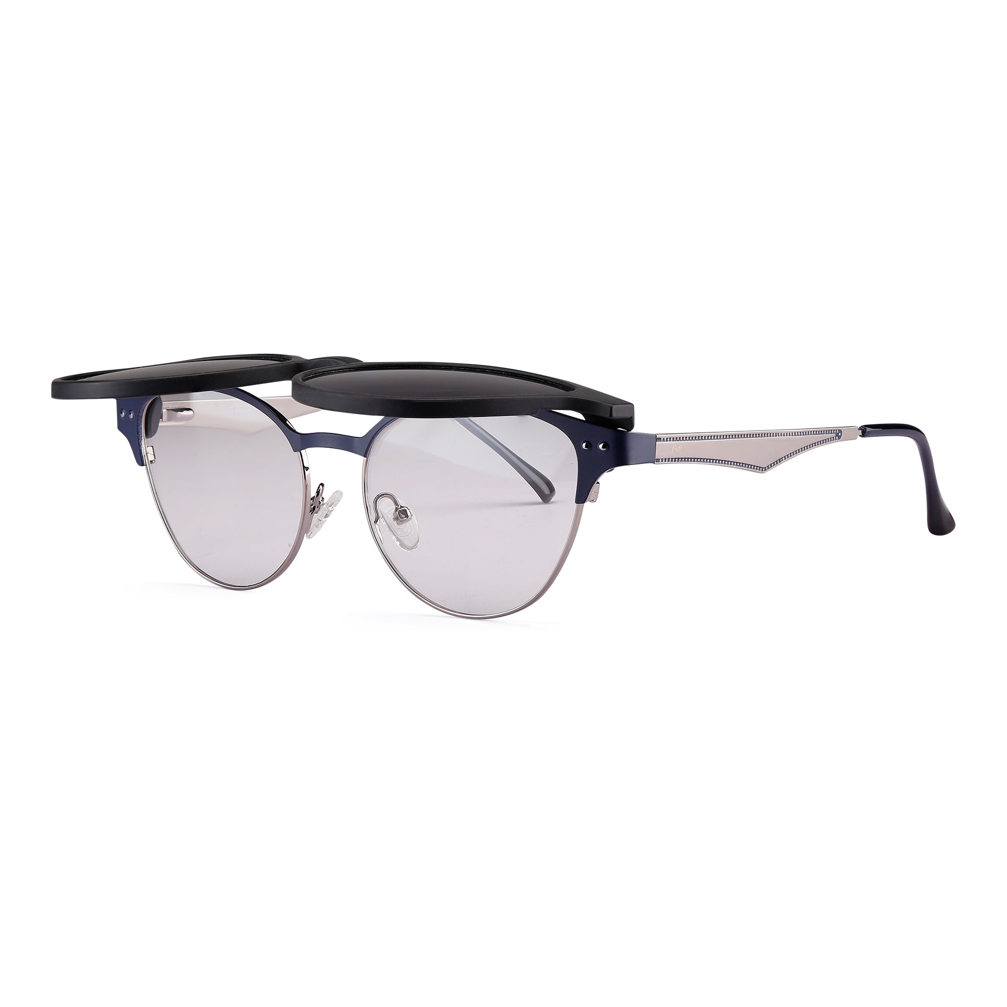 MeoLooks - Metal Black Cat Eye Clip-on Glasses