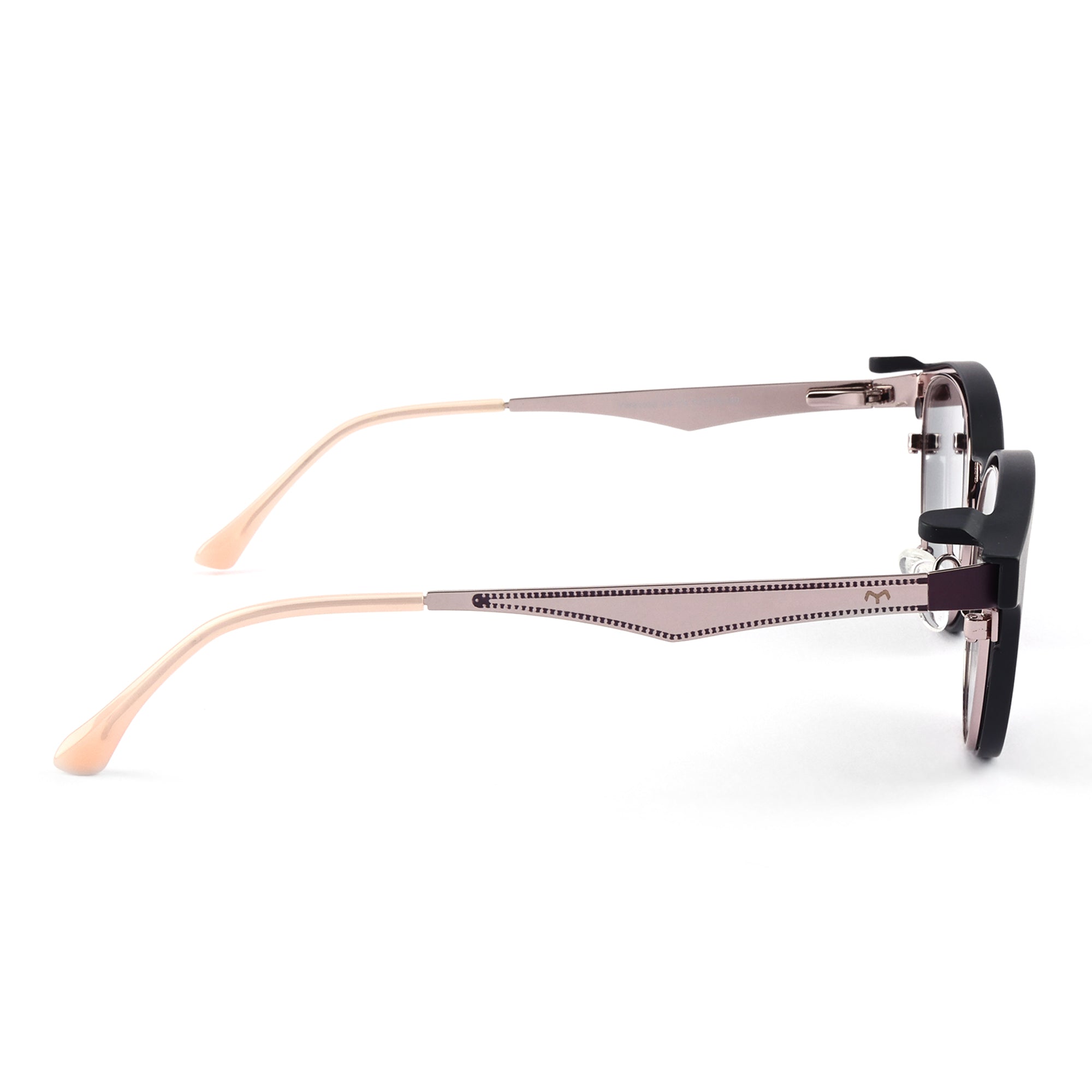 MeoLooks - Metal Black Cat Eye Clip-on Glasses