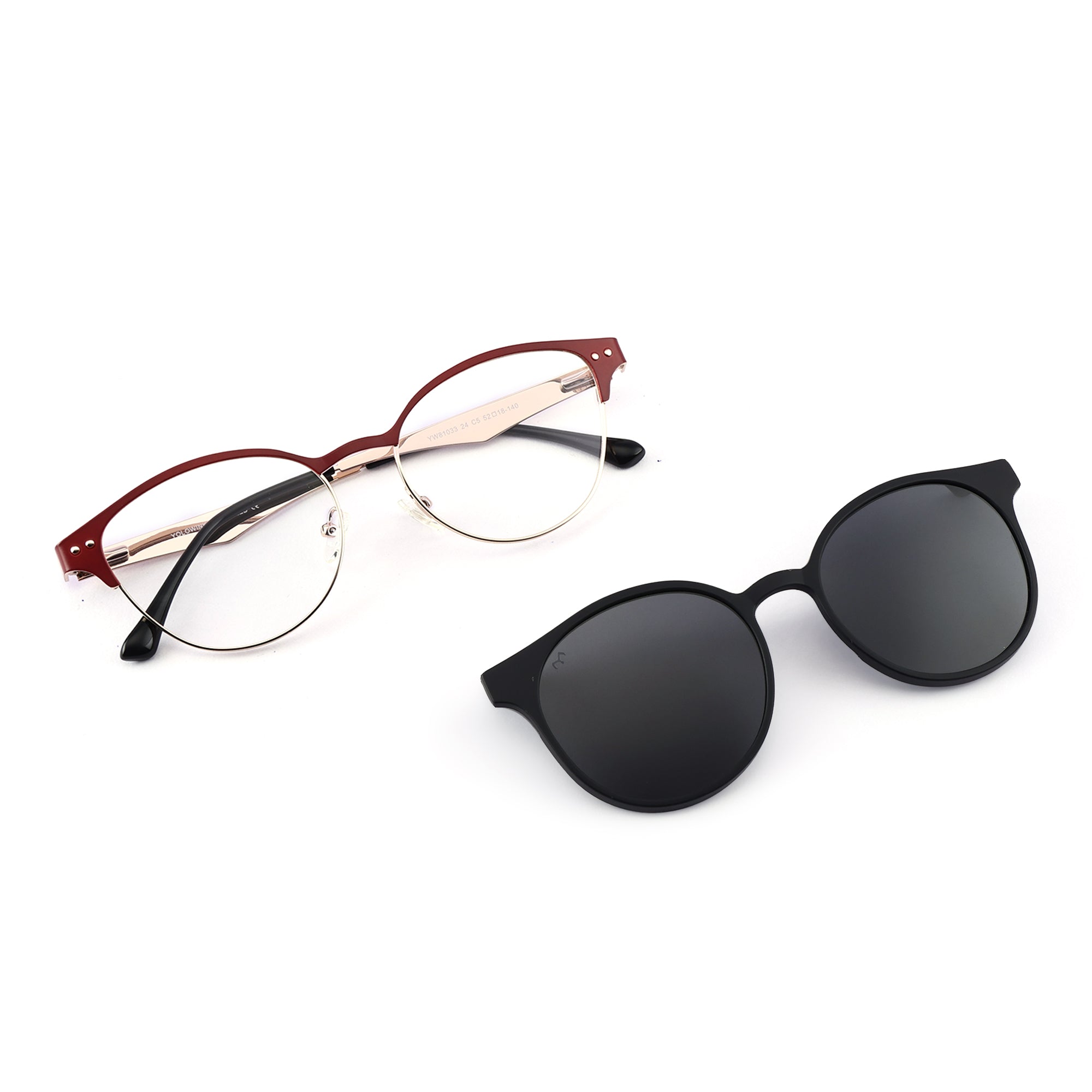 MeoLooks - Metal Black Cat Eye Clip-on Glasses