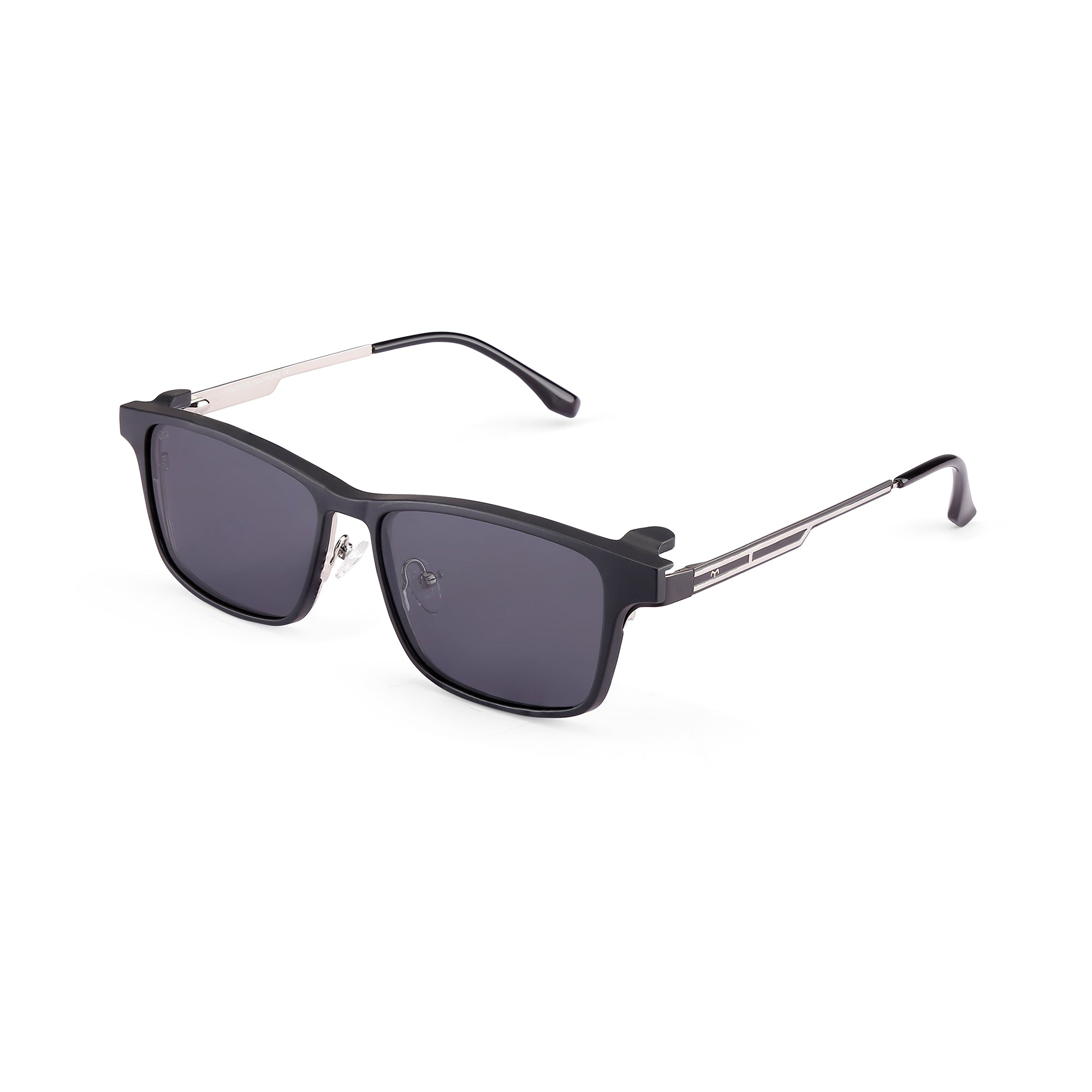 Keystone - Metal Black Square Clip-on Glasses for Men